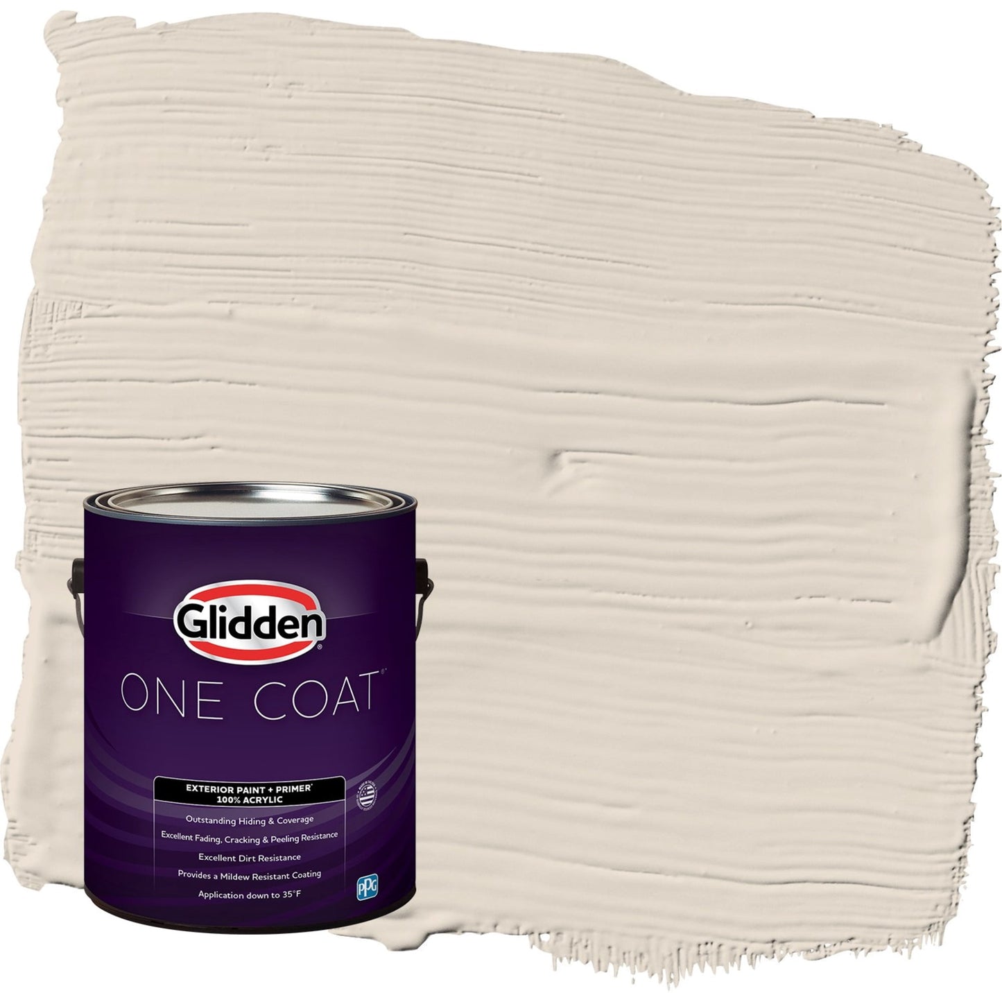 Glidden One Coat Casual Elegance / Beige Semi-Gloss Exterior Paint with Primer, 1 Gallon