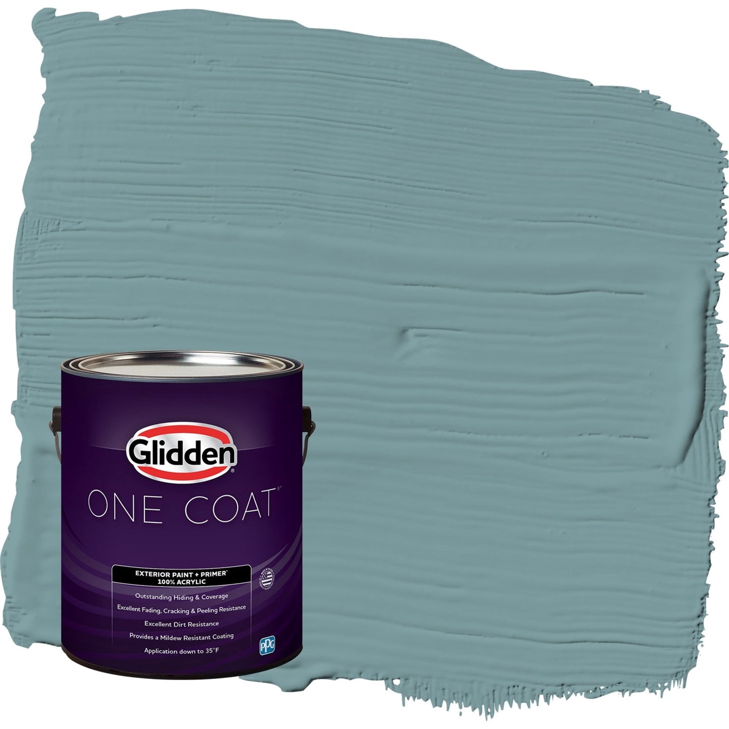 Glidden One Coat Cathedral Glass / Aqua Semi-Gloss Exterior Paint with Primer, 1 Gallon