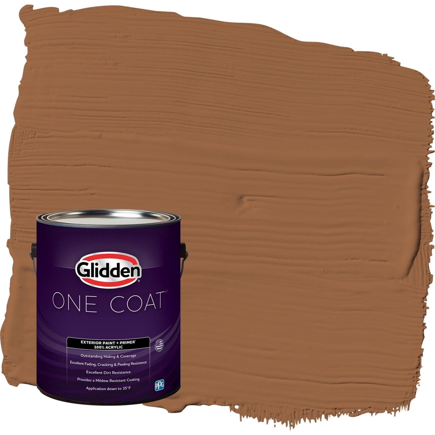 Glidden One Coat Cinnamon Stick / Orange Semi-Gloss Exterior Paint with Primer, 1 Gallon