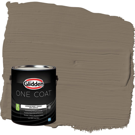 Glidden One Coat Clam Shell / Beige Semi-Gloss Interior Paint with Primer, 1 Gallon