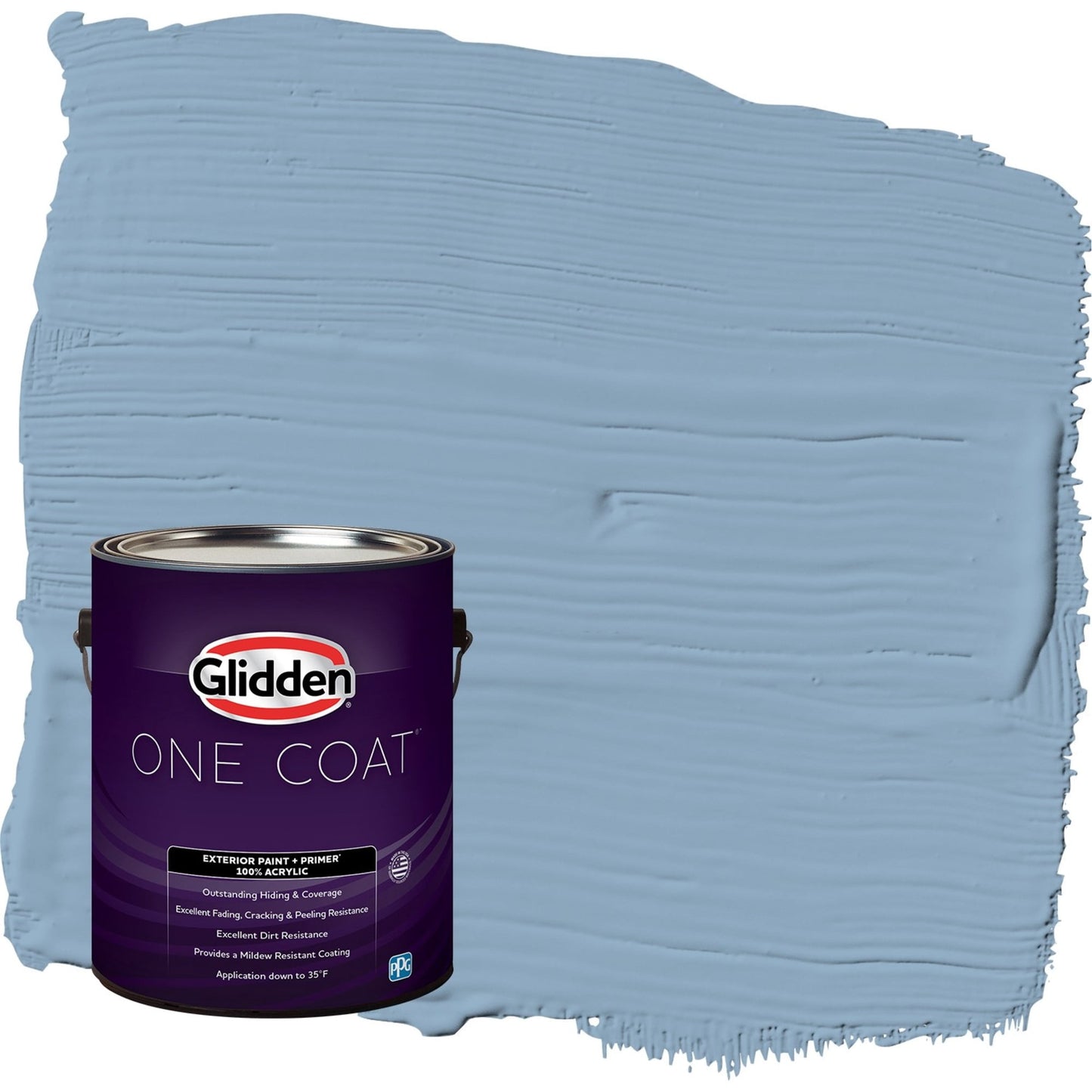 Glidden One Coat Kaleidoscope / Blue Semi-Gloss Exterior Paint with Primer, 1 Gallon