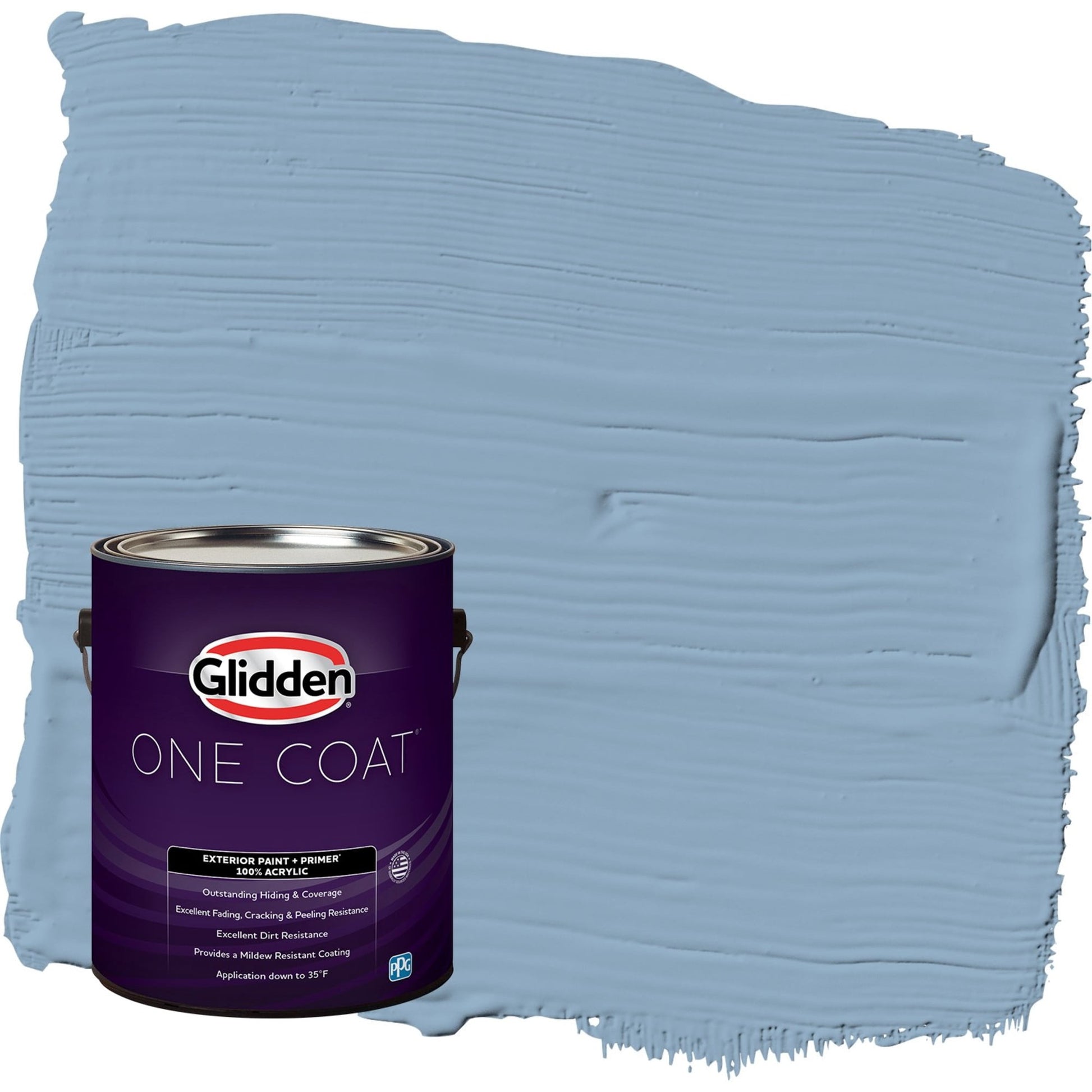Glidden One Coat Kaleidoscope / Blue Semi-Gloss Exterior Paint with Primer, 1 Gallon