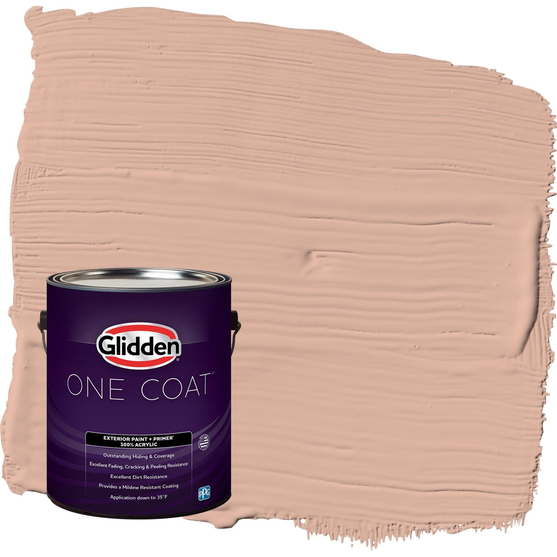 Glidden One Coat Lazy Summer / Orange Semi-Gloss Exterior Paint with Primer, 1 Gallon