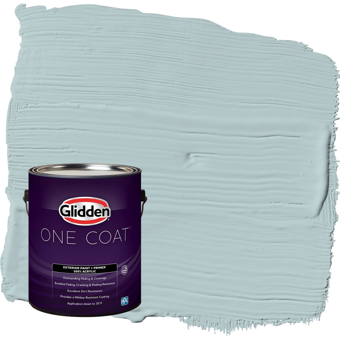 Glidden One Coat Misty Surf / Blue Semi-Gloss Exterior Paint with Primer, 1 Gallon