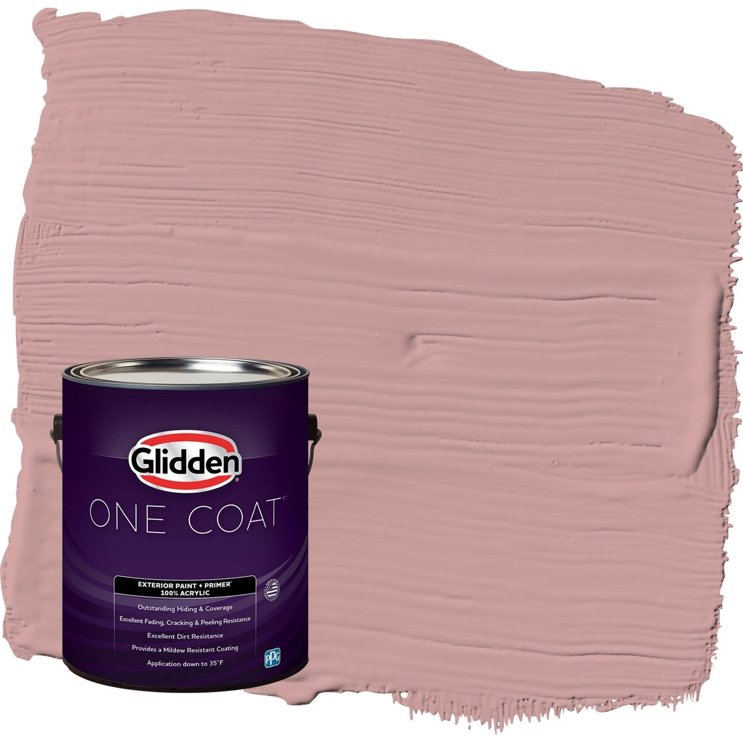 Glidden One Coat Pepperberry / Pink Semi-Gloss Exterior Paint with Primer, 1 Gallon