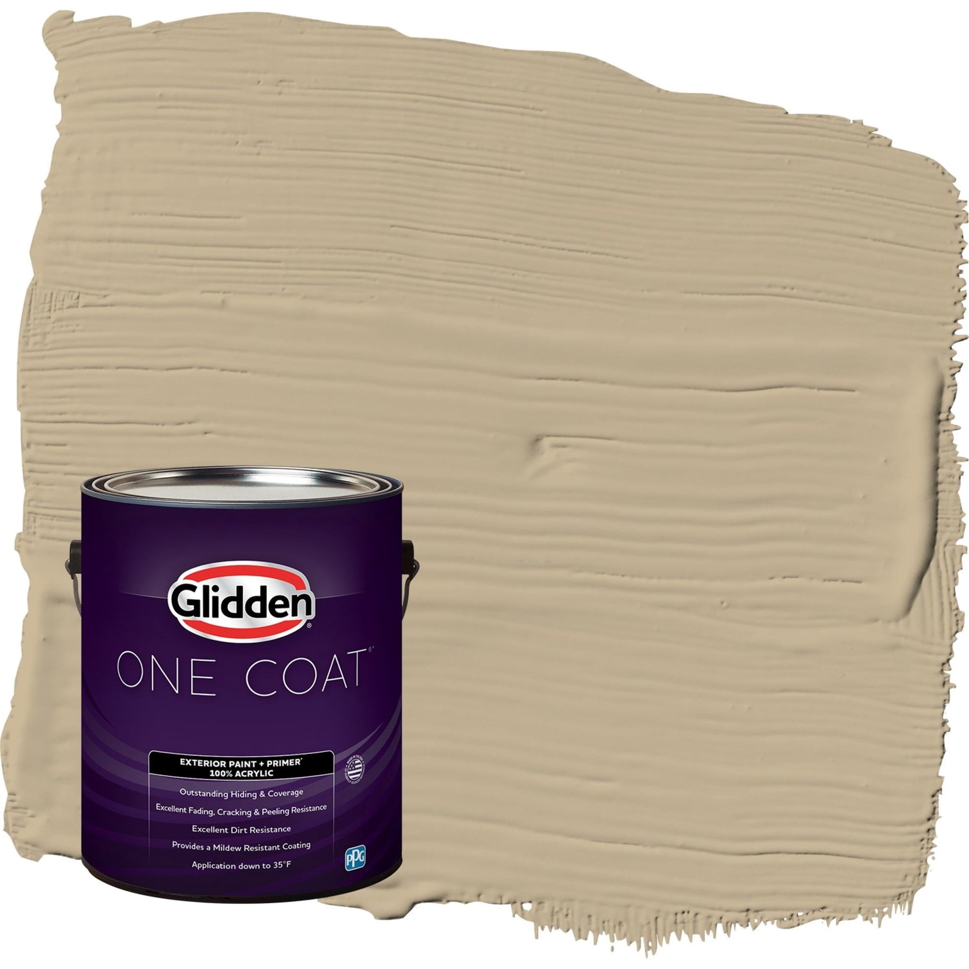 Glidden One Coat Rock Cliffs / Beige Semi-Gloss Interior Paint with Primer, 1 Gallon