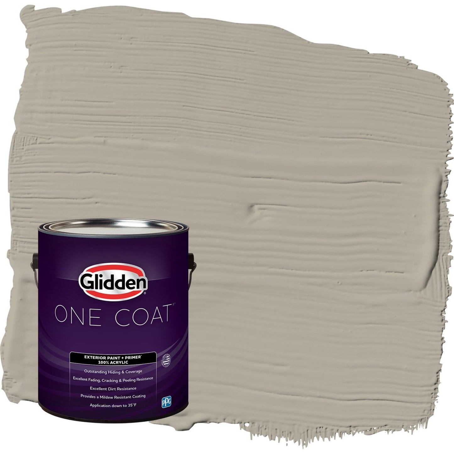 Glidden One Coat Sharkskin / Gray Semi-Gloss Exterior Paint with Primer, 1 Gallon