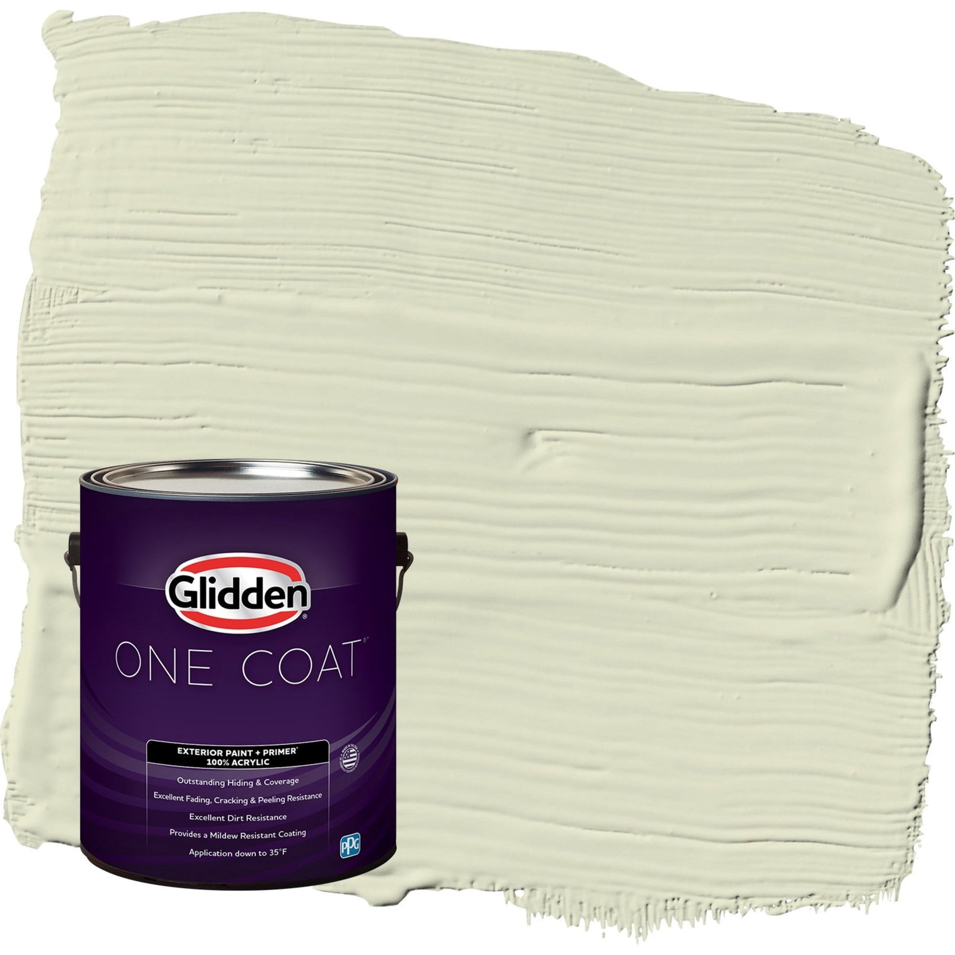 Glidden One Coat Slow Dance / Green Semi-Gloss Exterior Paint with Primer, 1 Gallon