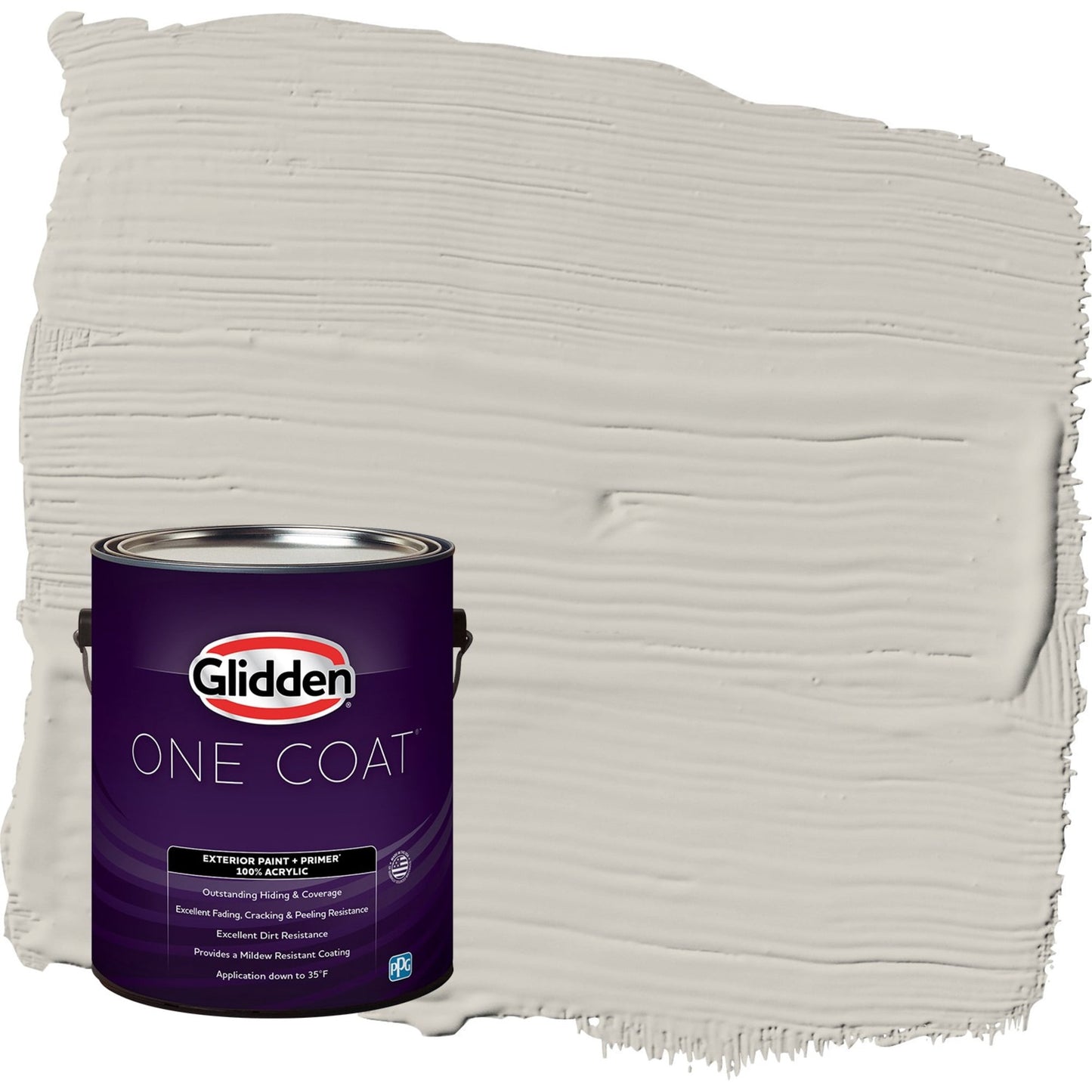 Glidden One Coat Swirling Smoke / Beige Semi-Gloss Exterior Paint with Primer, 1 Gallon