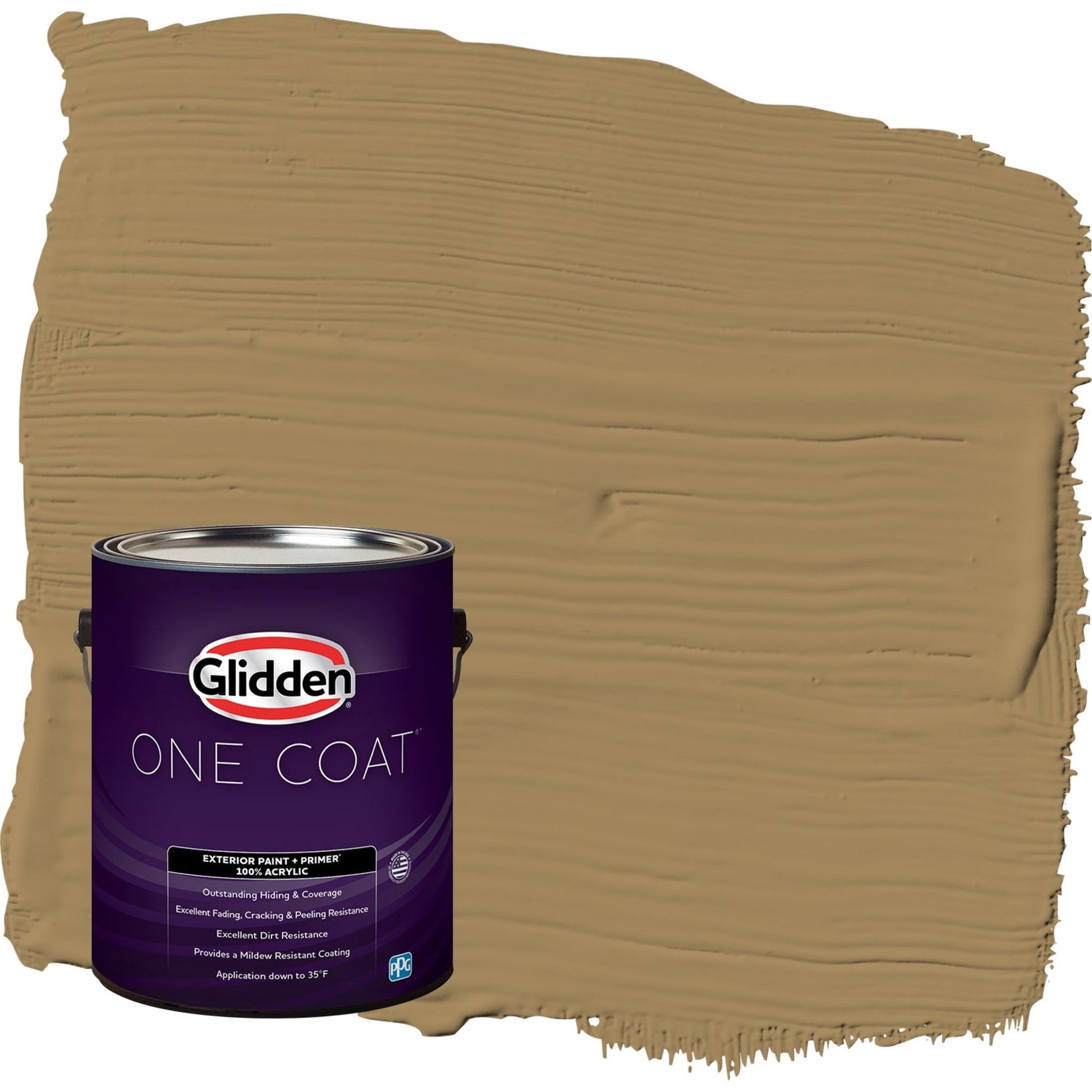 Glidden One Coat Timber Beam / Brown Semi-Gloss Exterior Paint with Primer, 1 Gallon