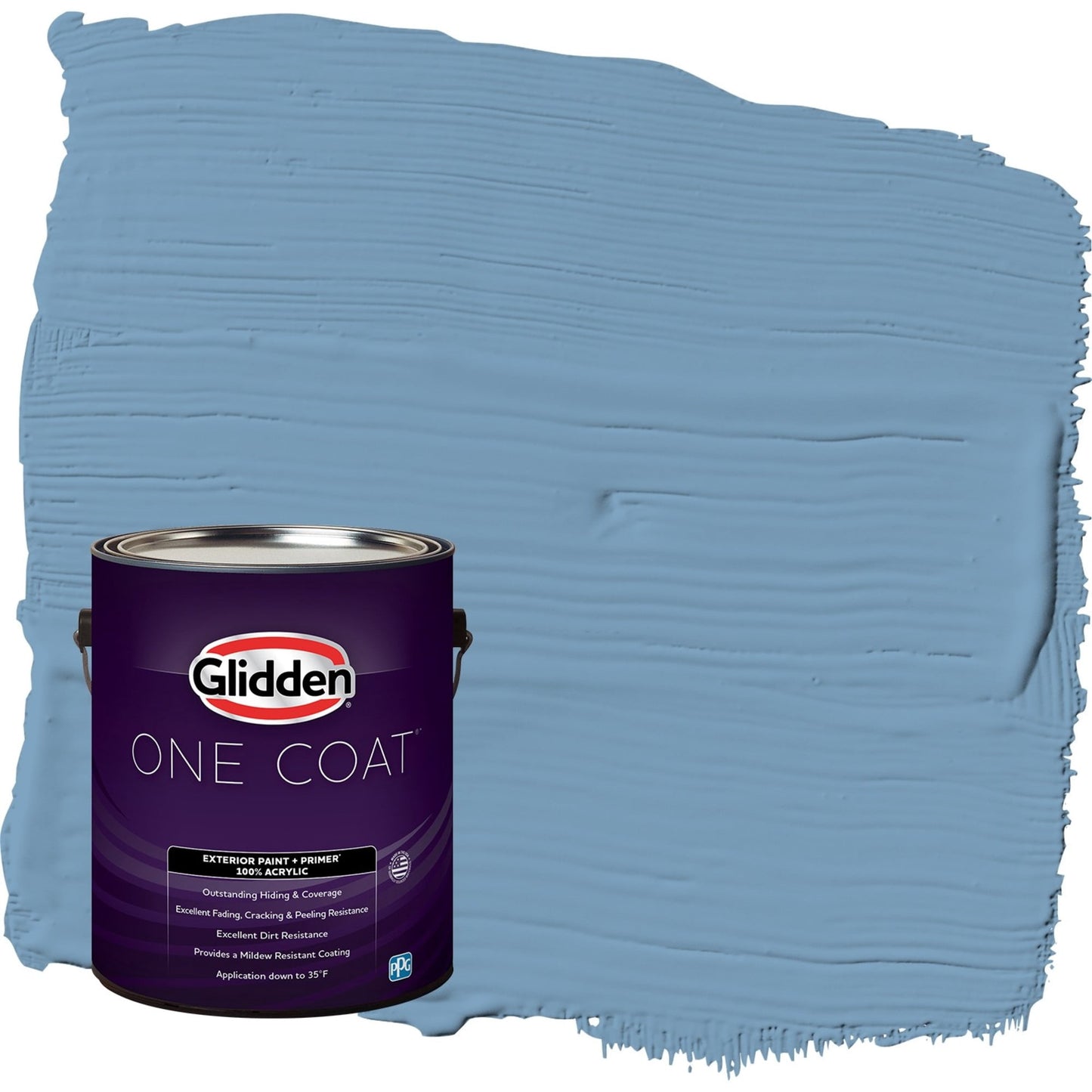 Glidden One Coat Walden Pond / Blue Semi-Gloss Exterior Paint with Primer, 1 Gallon