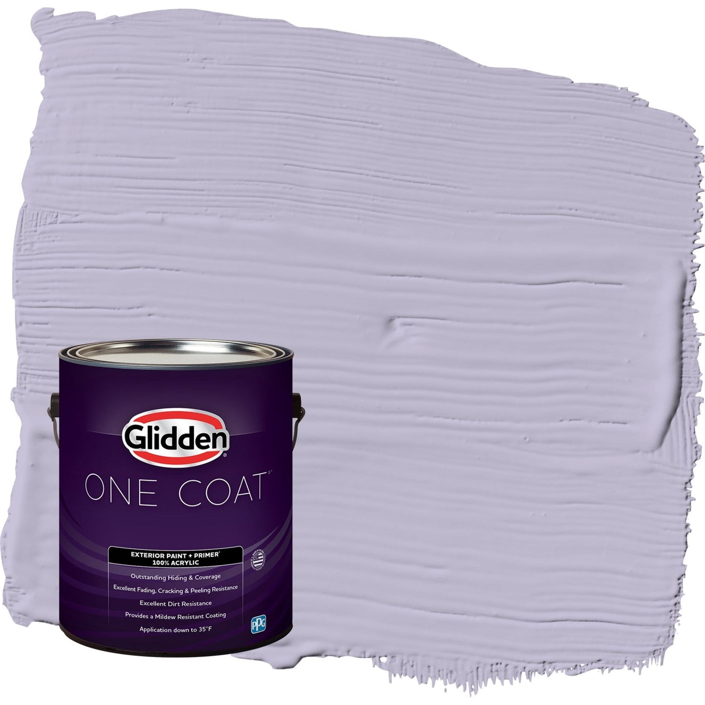 Glidden One Coat Wild Lilac / Purple Semi-Gloss Exterior Paint with Primer, 1 Gallon