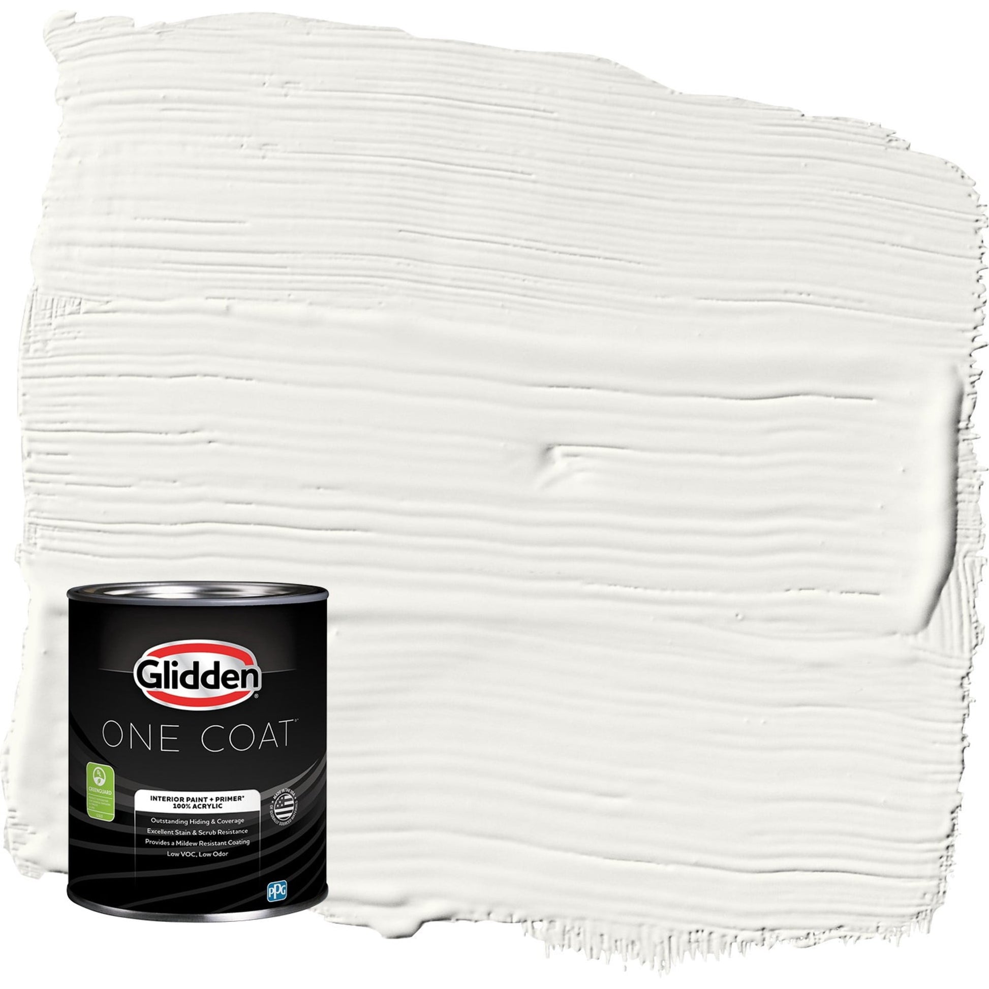 Glidden One Coat Commercial White / White Semi-Gloss Interior Paint with Primer, 1 Quart