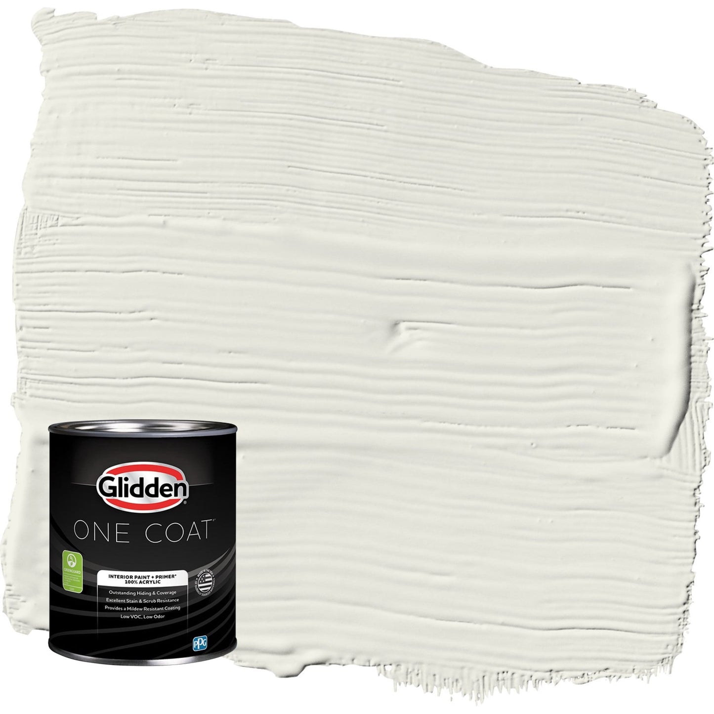 Glidden One Coat Silvery Moon / Gray Semi-Gloss Interior Paint with Primer, 1 Quart