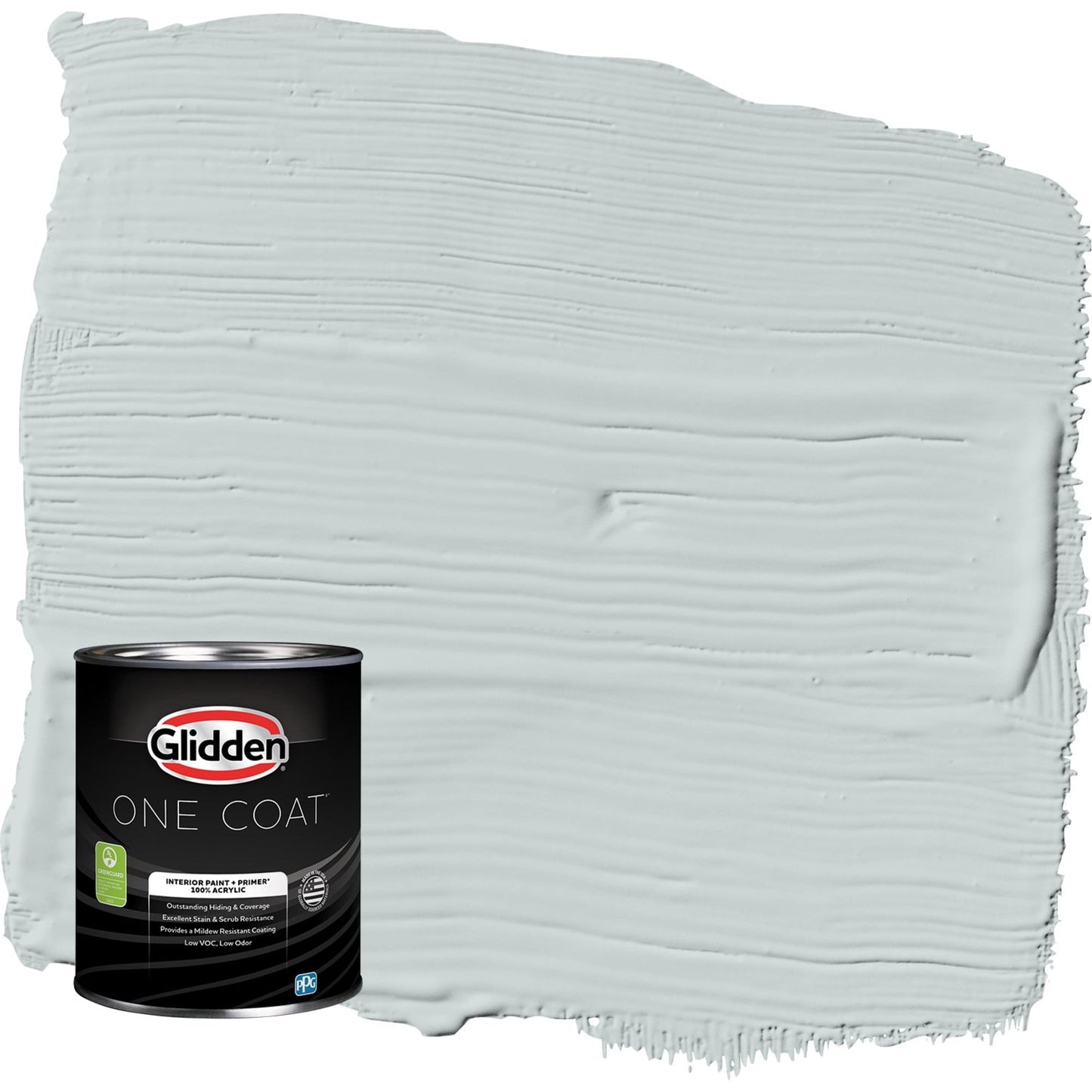 Glidden One Coat Winter Chill / Gray Semi-Gloss Interior Paint with Primer, 1 Quart