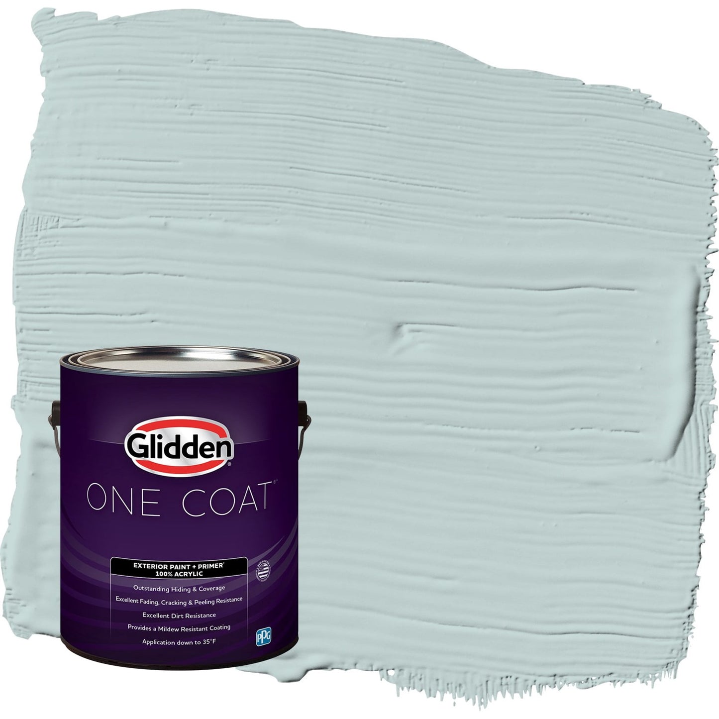 Glidden One Coat Babbling Brook / Green Satin Exterior Paint with Primer, 1 Gallon