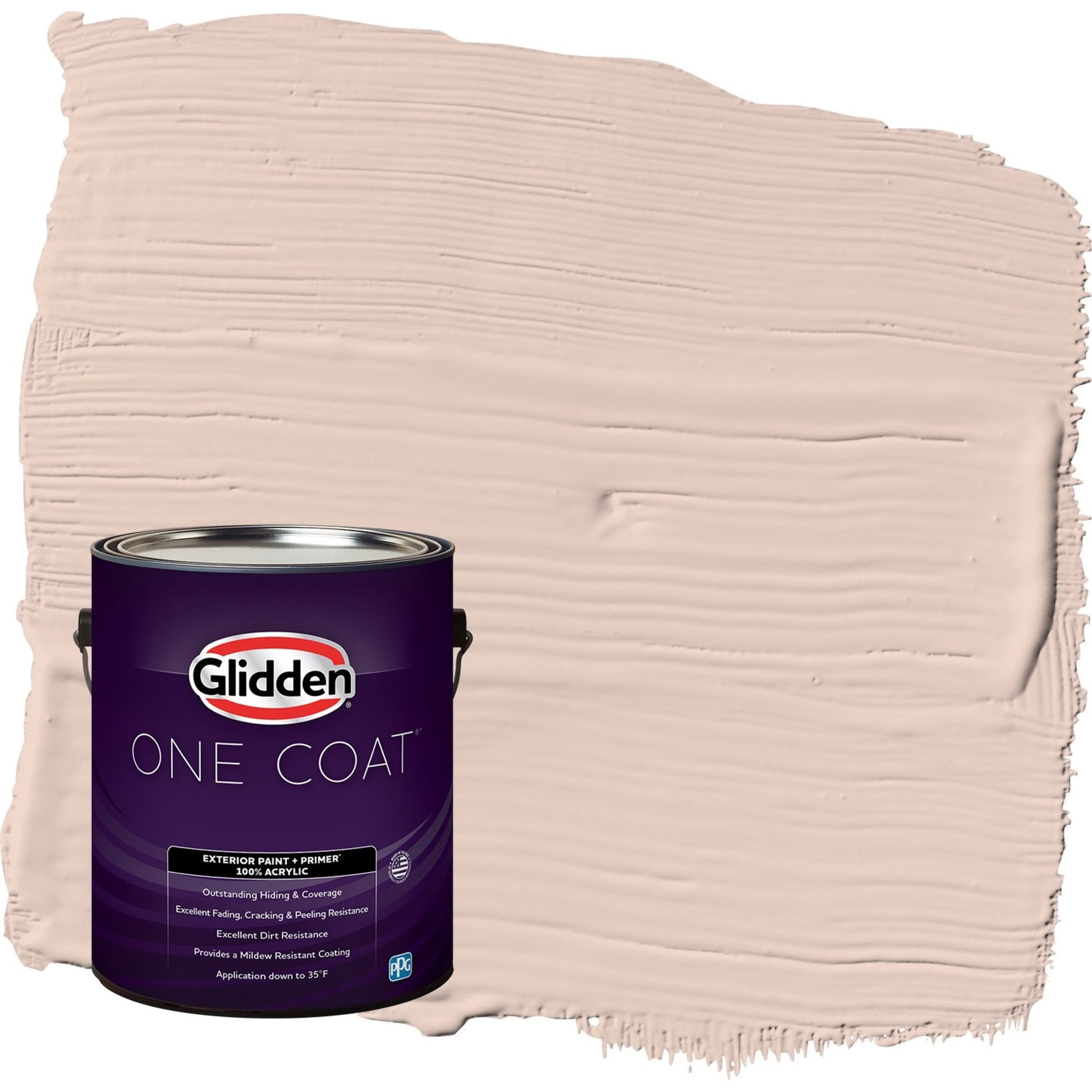 Glidden One Coat Belle of the Ball / Pink Flat Exterior Paint with Primer, 1 Gallon