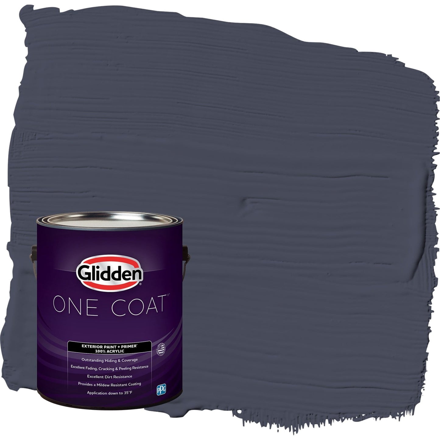 Glidden One Coat Black Flame / Purple Satin Exterior Paint with Primer, 1 Gallon