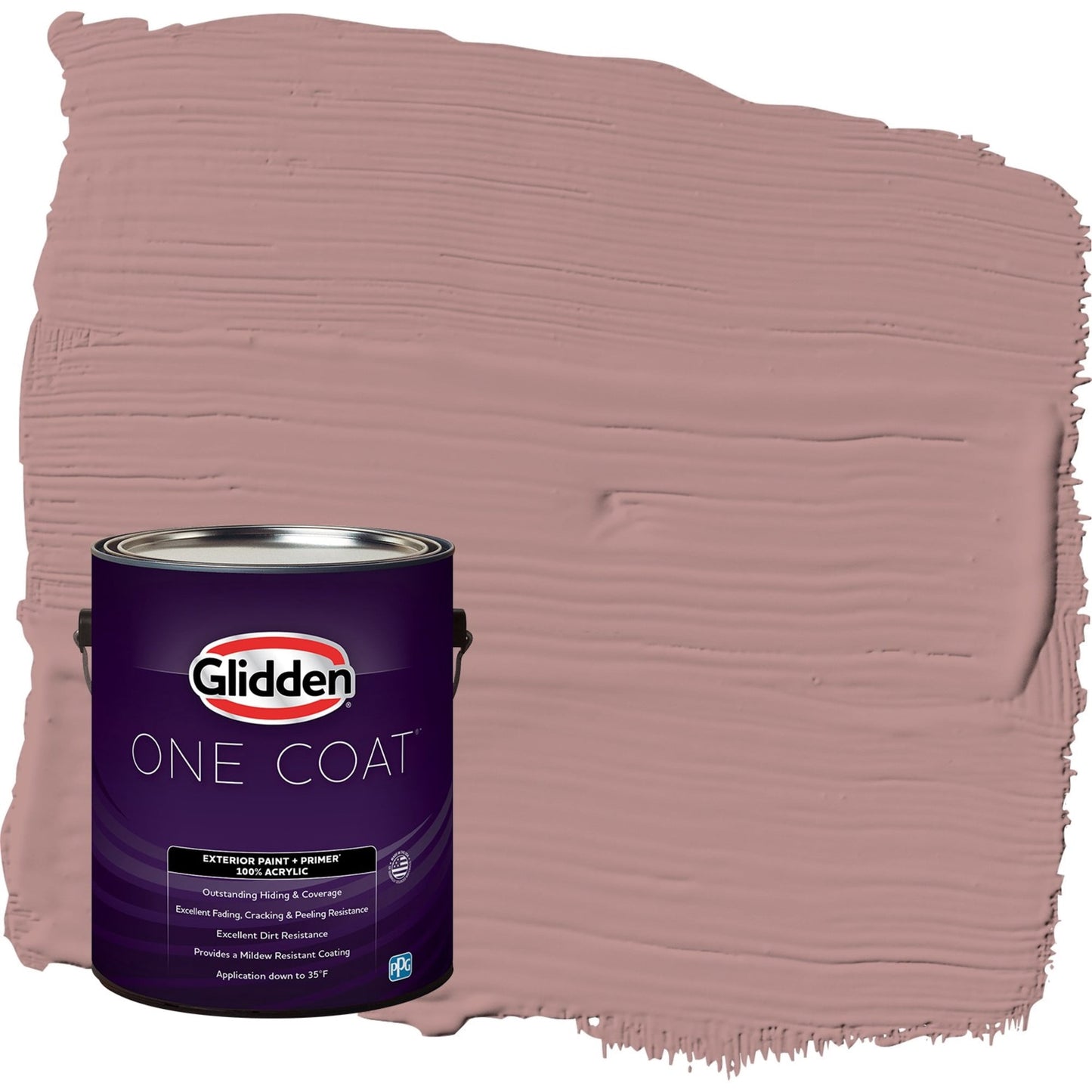 Glidden One Coat Brandy Snaps / Red Satin Exterior Paint with Primer, 1 Gallon