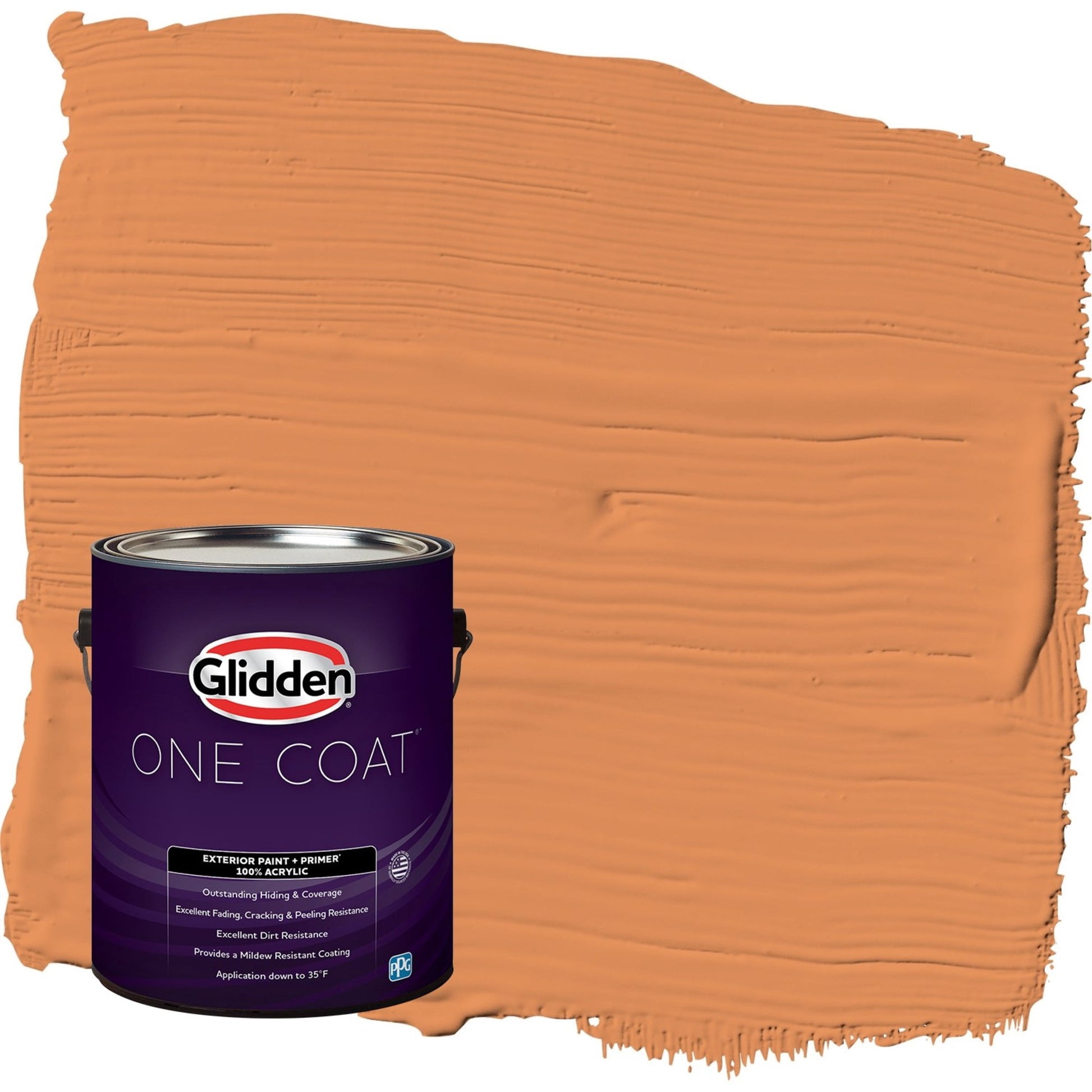 Glidden One Coat Carrot Cake / Orange Flat Interior Paint with Primer, 1 Gallon