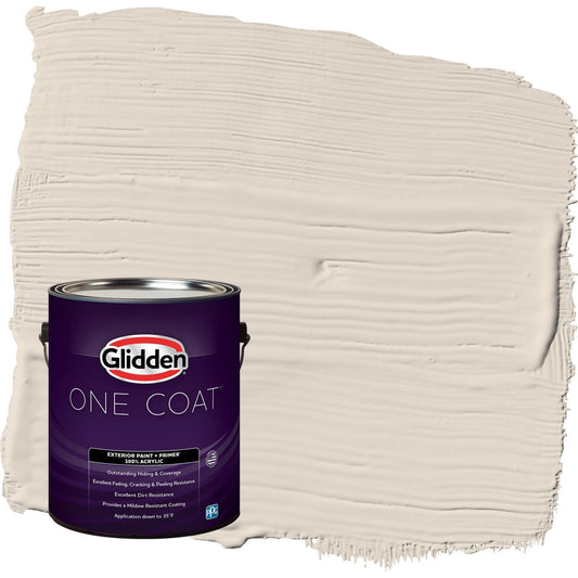 Glidden One Coat Casual Elegance / Beige Satin Exterior Paint with Primer, 1 Gallon