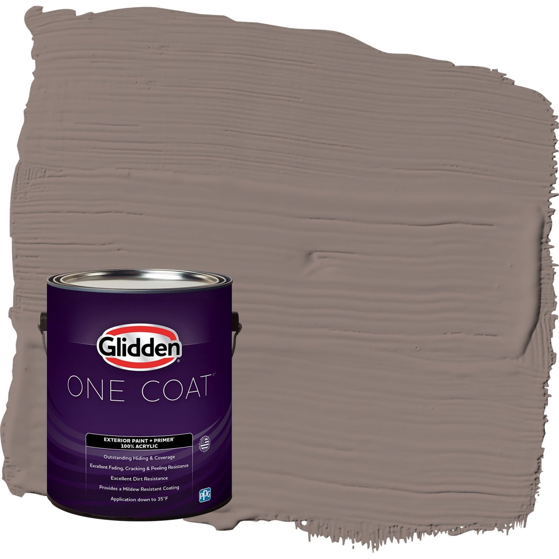Glidden One Coat Cinnamon Toast / Brown Satin Exterior Paint with Primer, 1 Gallon