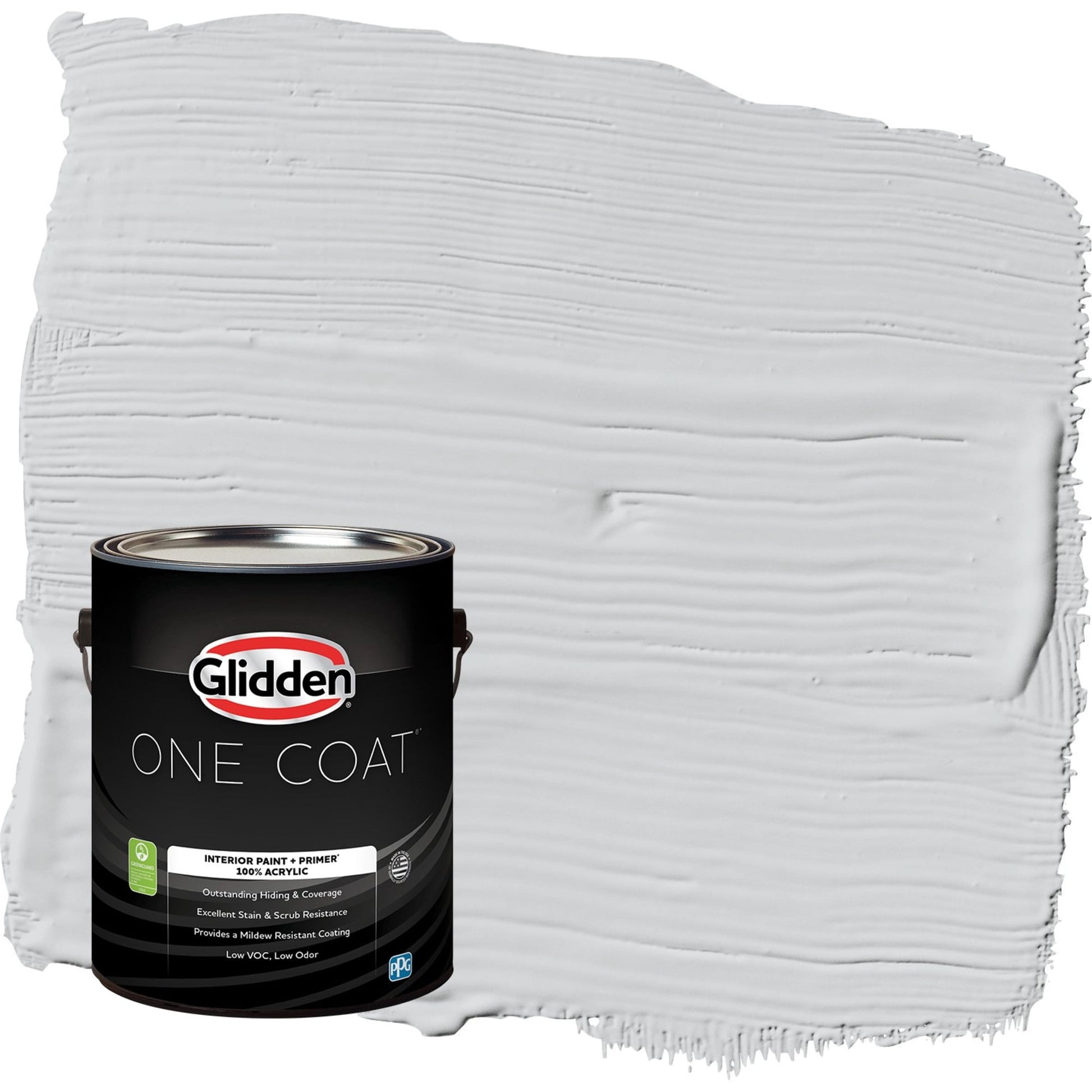 Glidden One Coat Elemental / Gray Eggshell Interior Paint with Primer, 1 Gallon