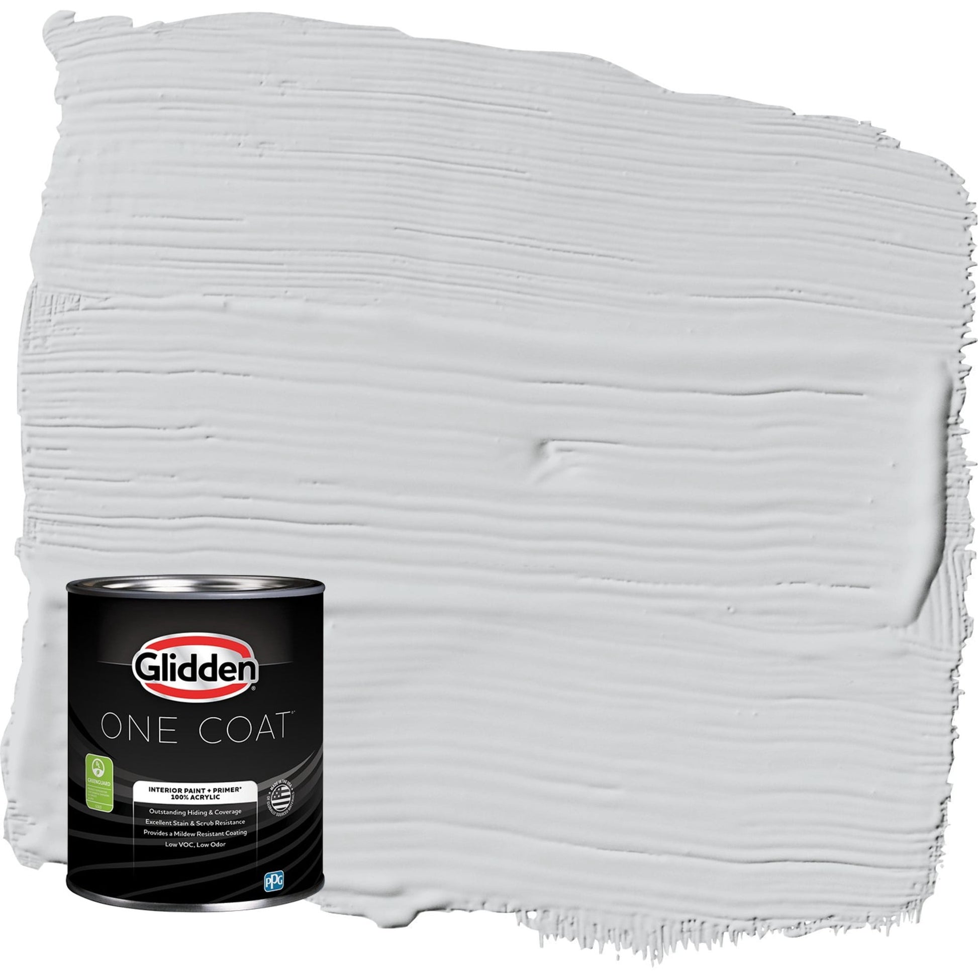 Glidden One Coat Elemental / Gray Eggshell Interior Paint with Primer, 1 Quart