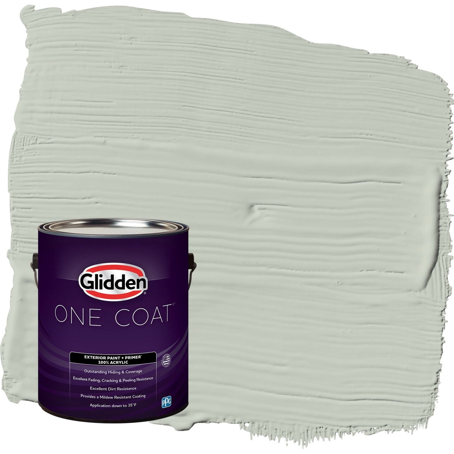 Glidden One Coat Life Lesson / Green Flat Exterior Paint with Primer, 1 Gallon