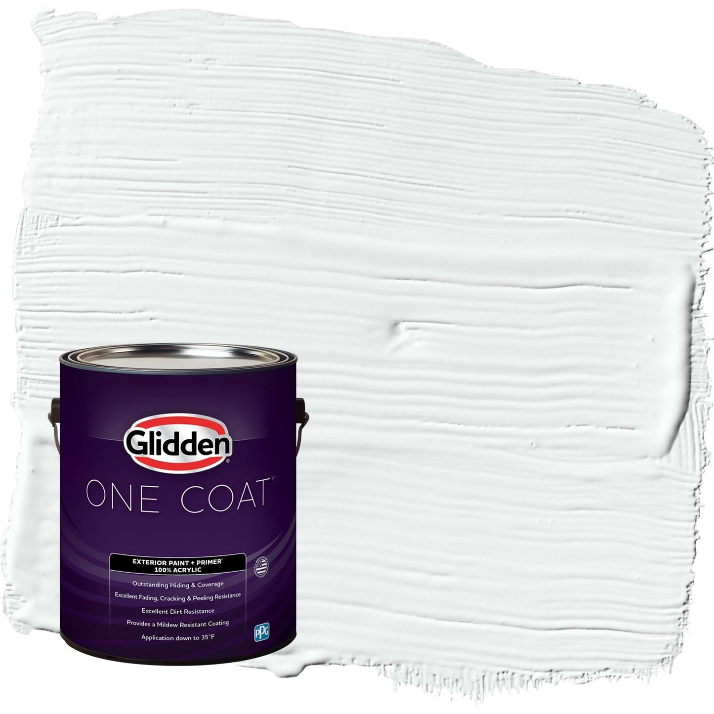 Glidden One Coat Moonlit Snow / Gray Semi-Gloss Exterior Paint with Primer, 1 Gallon