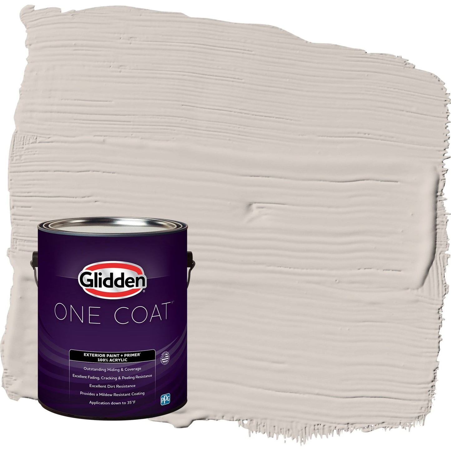 Glidden One Coat My Alibi / Beige Semi-Gloss Exterior Paint with Primer, 1 Gallon