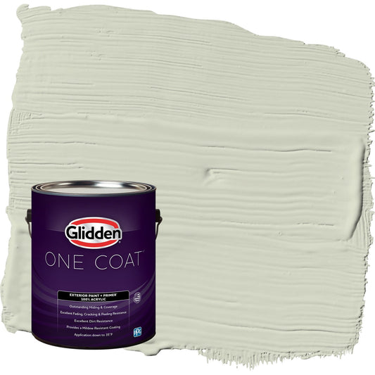 Glidden One Coat White Sage / Green Semi-Gloss Exterior Paint with Primer, 1 Gallon