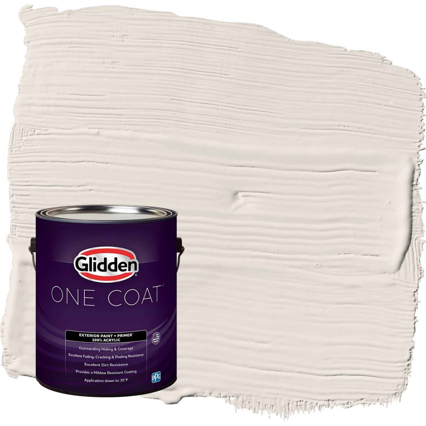 Glidden One Coat Ash / White Semi-Gloss Exterior Paint with Primer, 1 Gallon