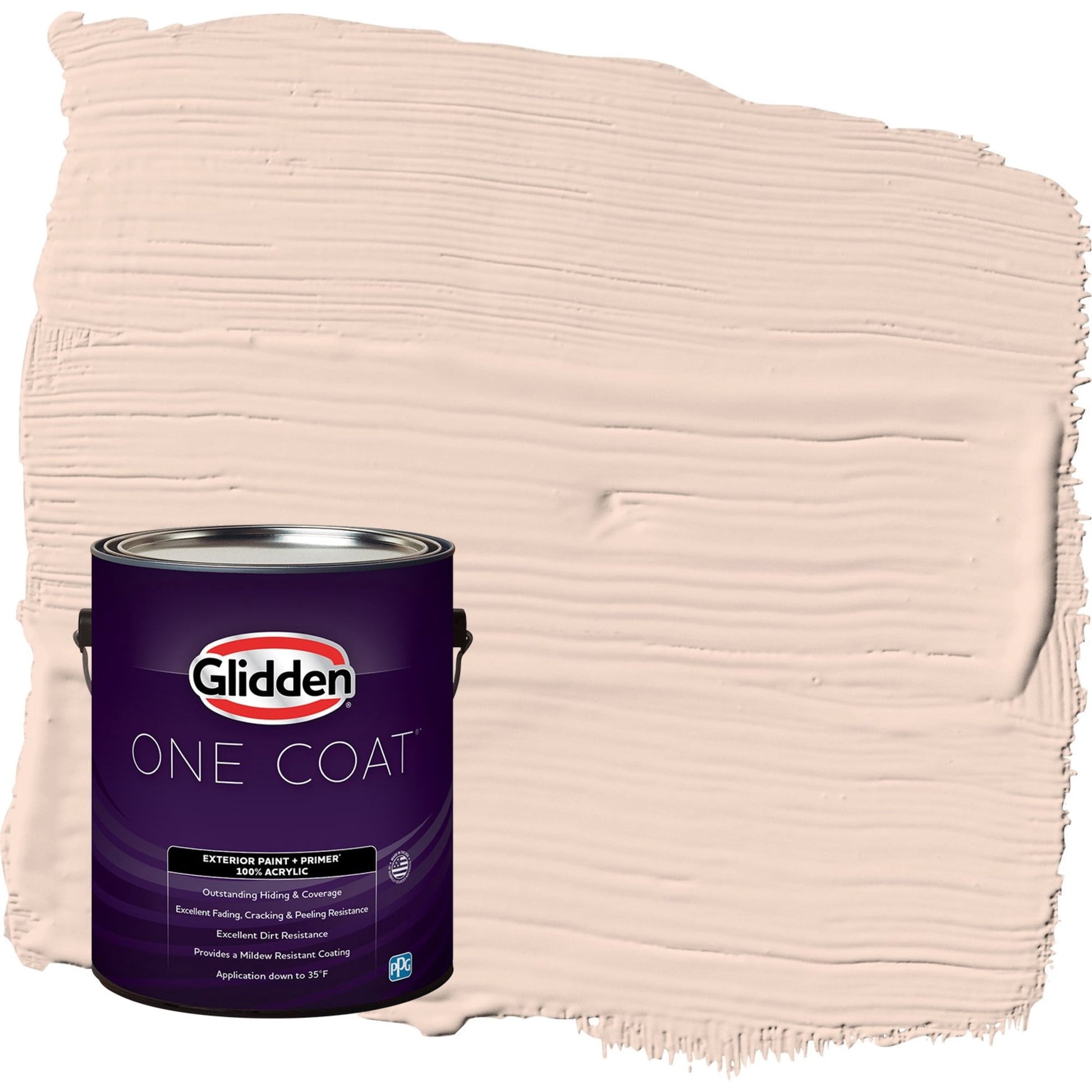 Glidden One Coat Blush Beige / Orange Flat Exterior Paint with Primer, 1 Gallon
