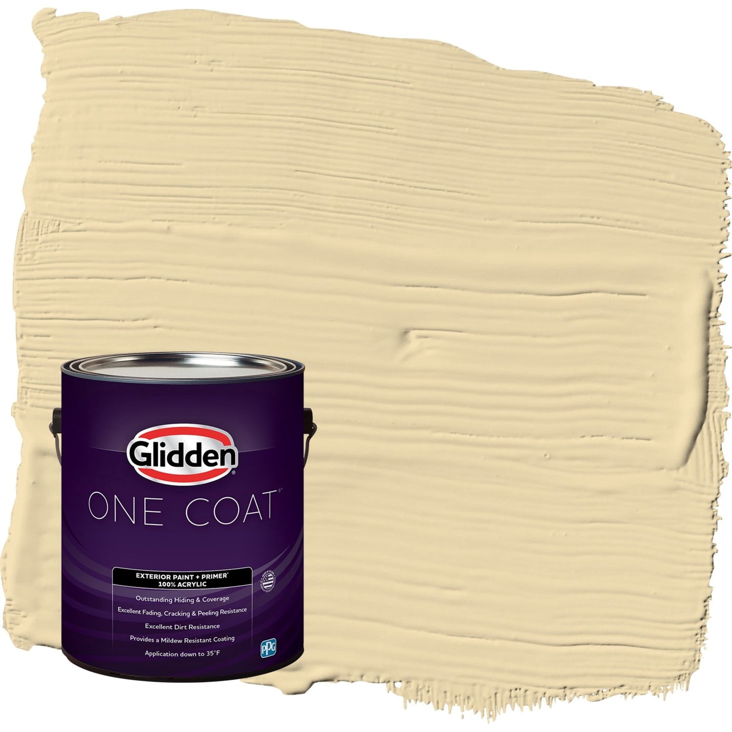 Glidden One Coat Caramelized Pears / Yellow Semi-Gloss Exterior Paint with Primer, 1 Gallon