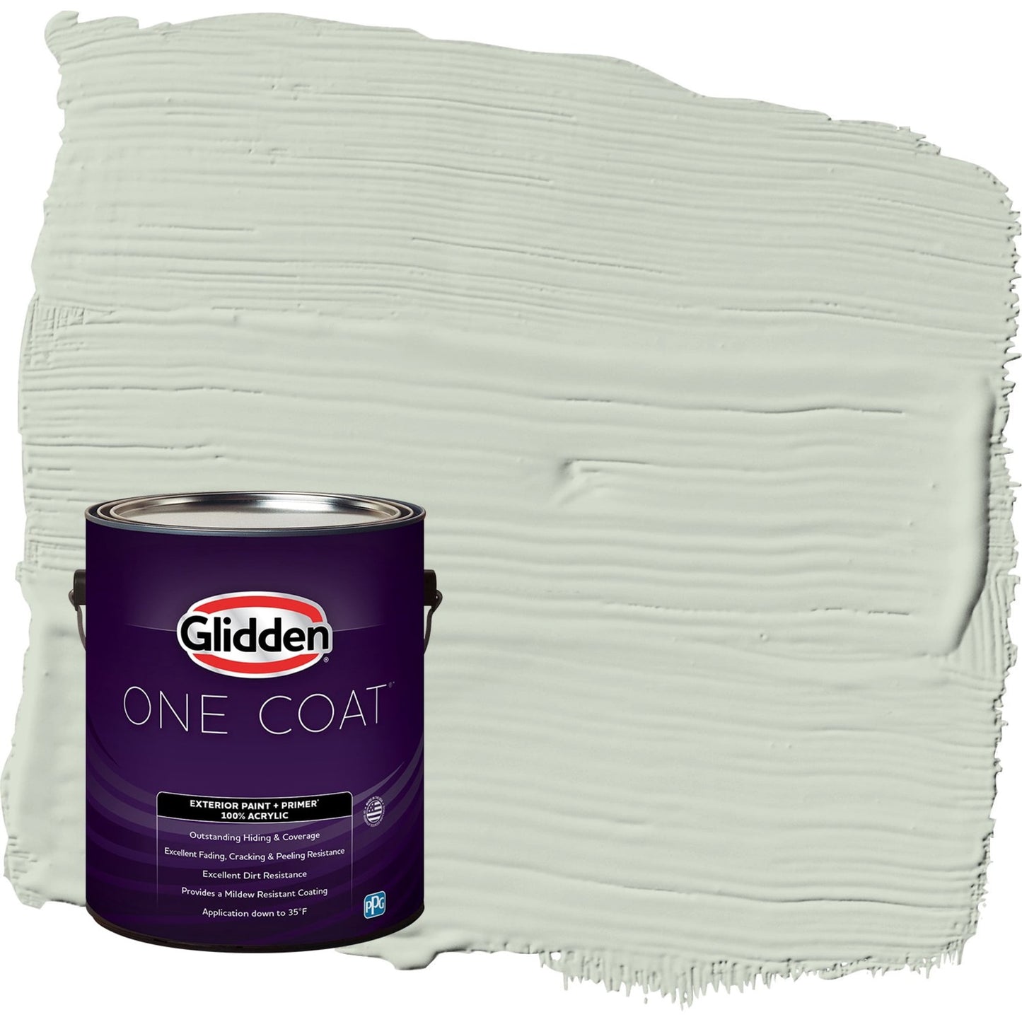 Glidden One Coat Castaway / Green Satin Exterior Paint with Primer, 1 Gallon