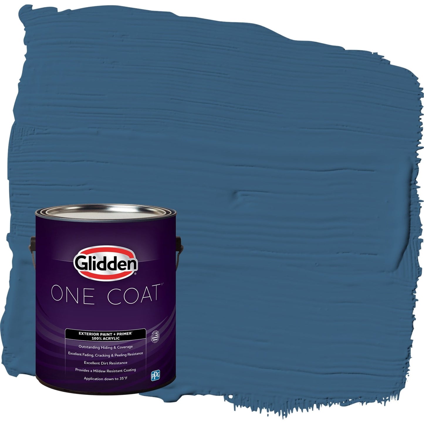 Glidden One Coat Chinese Porcelain / Blue Flat Exterior Paint with Primer, 1 Gallon