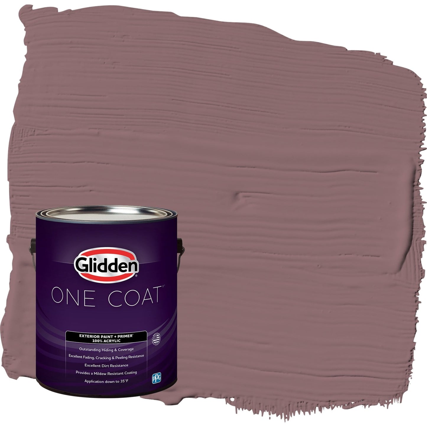 Glidden One Coat Chocolate Sparkle / Purple Flat Exterior Paint with Primer, 1 Gallon