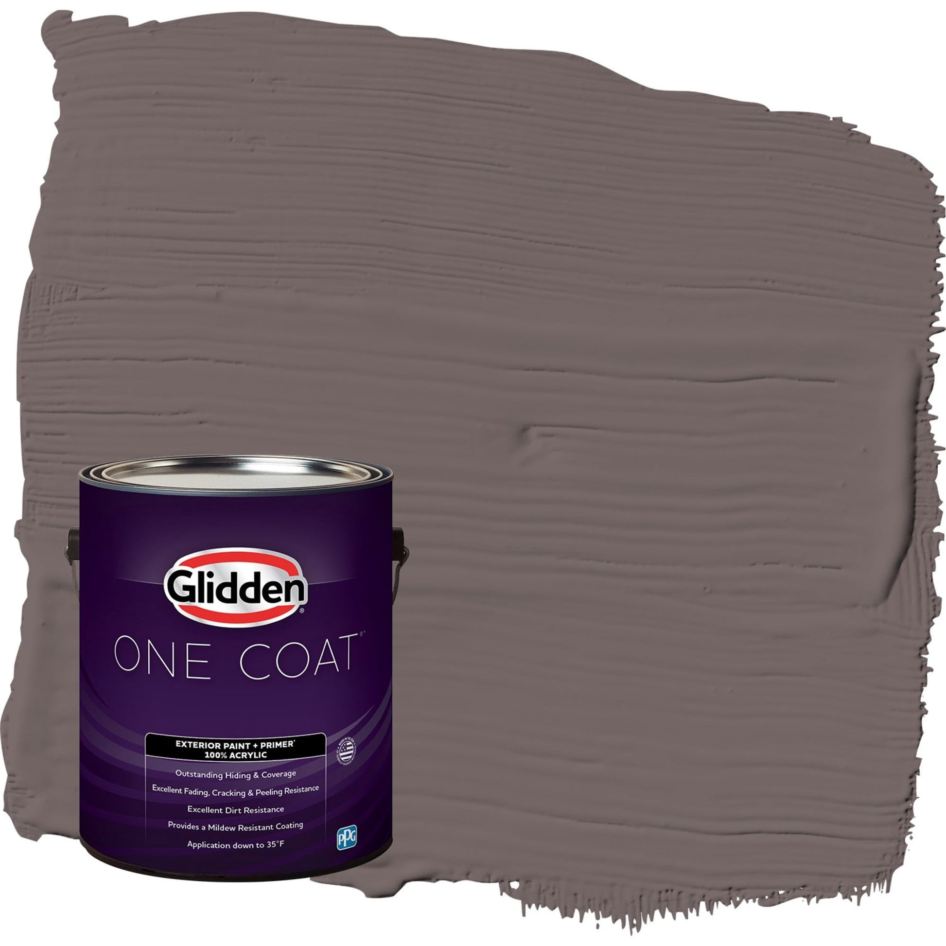 Glidden One Coat Eagle Eye / Brown Satin Exterior Paint with Primer, 1 Gallon