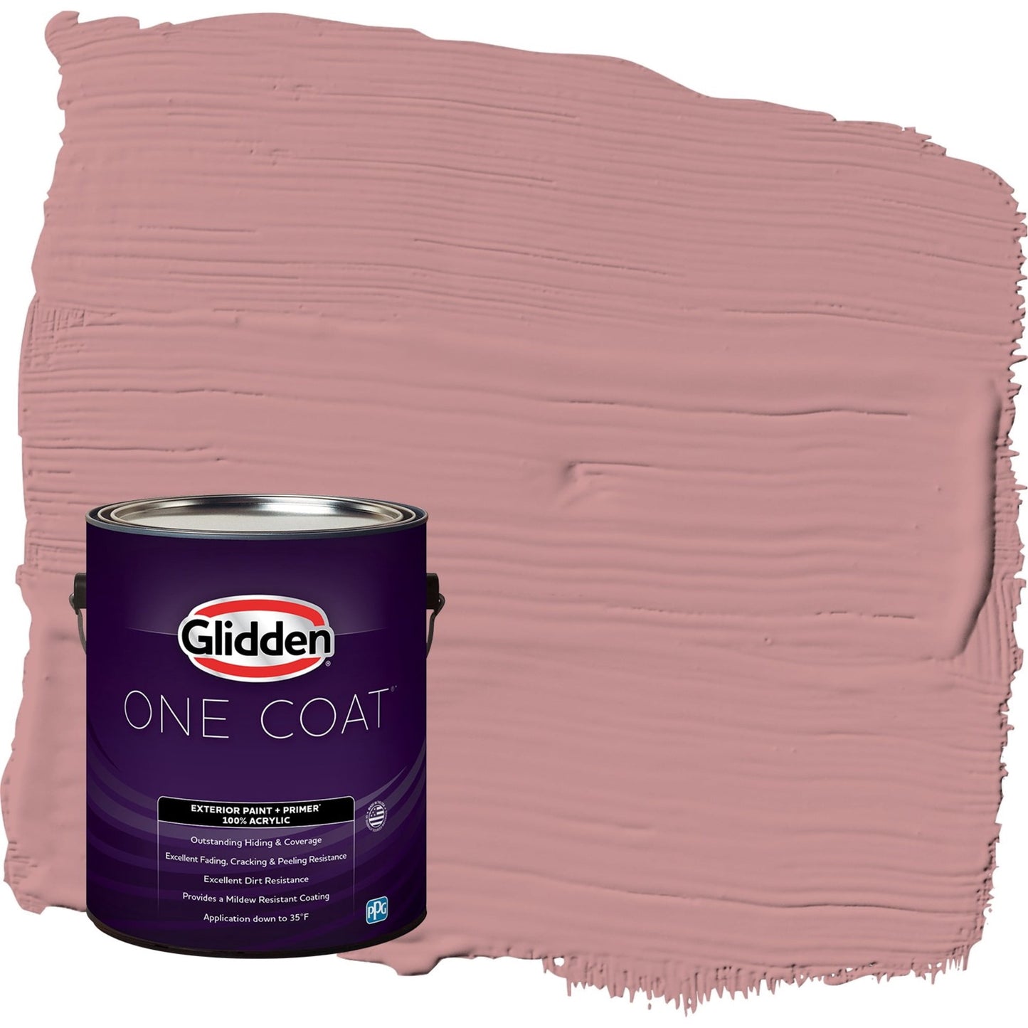 Glidden One Coat Floral Tapestry / Pink Satin Exterior Paint with Primer, 1 Gallon