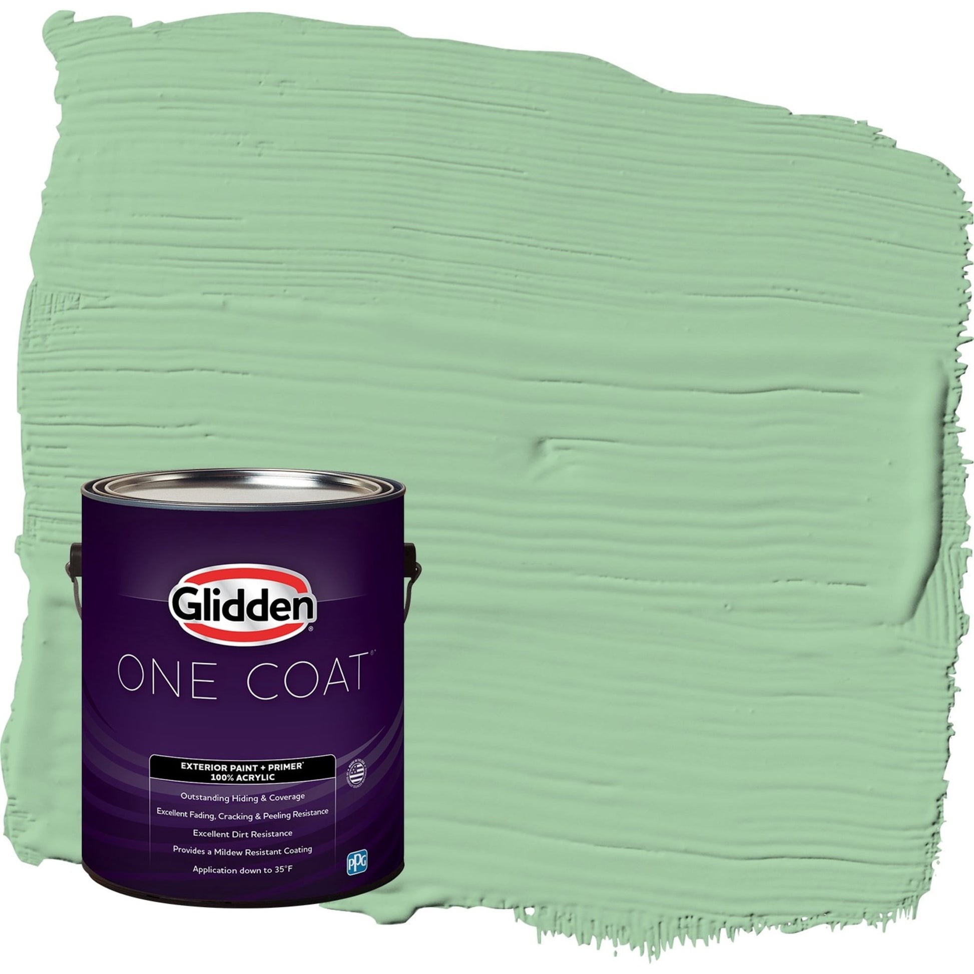 Glidden One Coat French Market / Green Flat Exterior Paint with Primer, 1 Gallon