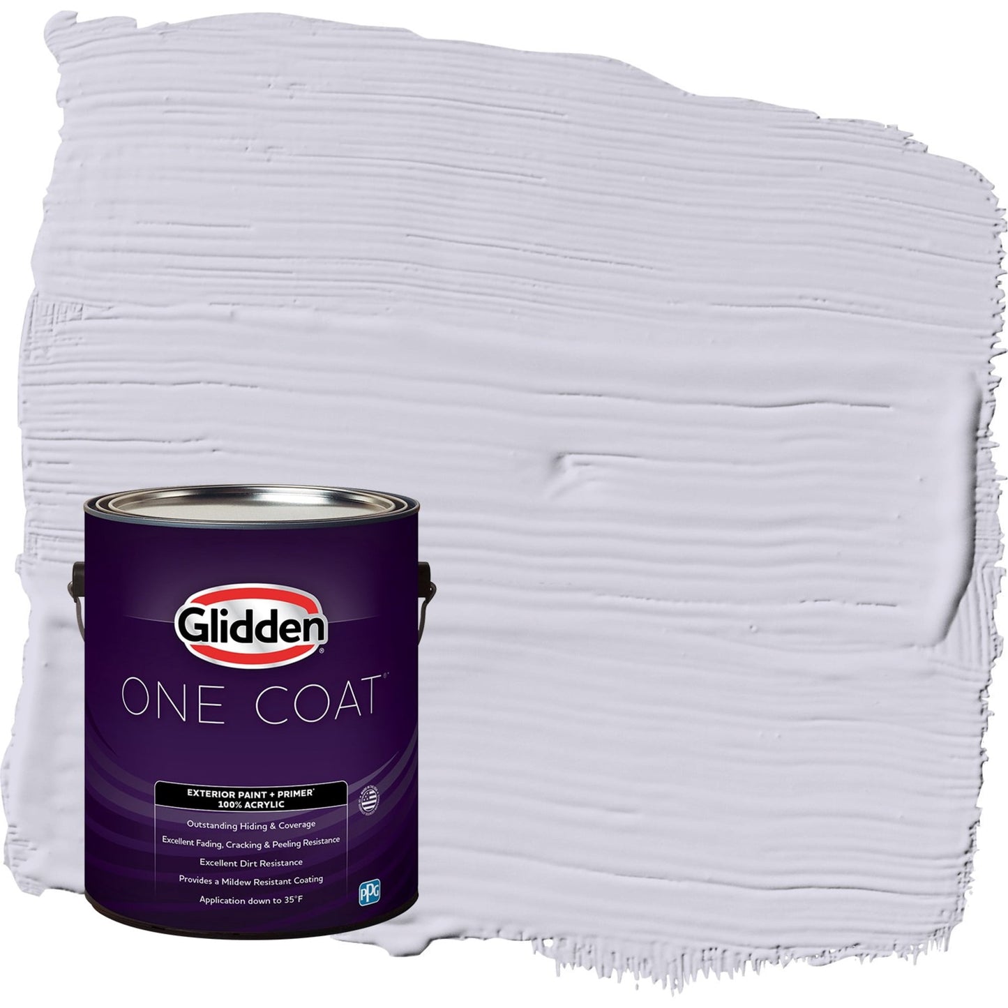 Glidden One Coat Frosted Lilac / Purple Satin Exterior Paint with Primer, 1 Gallon