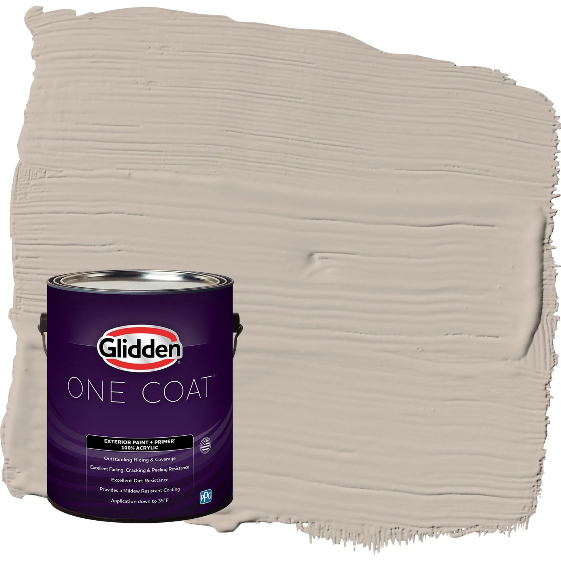 Glidden One Coat Legendary / Beige Semi-Gloss Exterior Paint with Primer, 1 Gallon