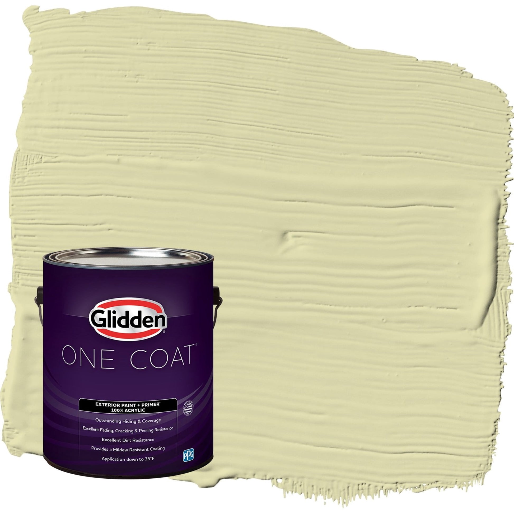 Glidden One Coat Misty Moor / Green Flat Exterior Paint with Primer, 1 Gallon
