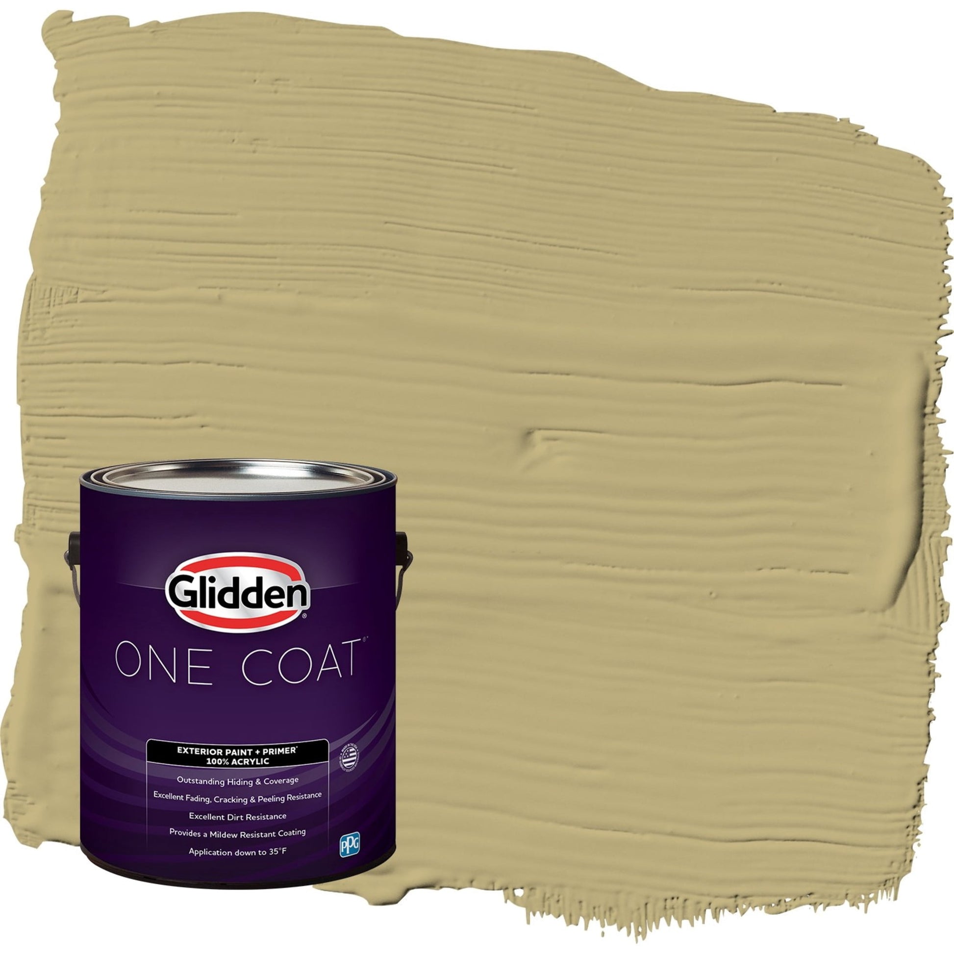 Glidden One Coat Nettle / Green Satin Exterior Paint with Primer, 1 Gallon
