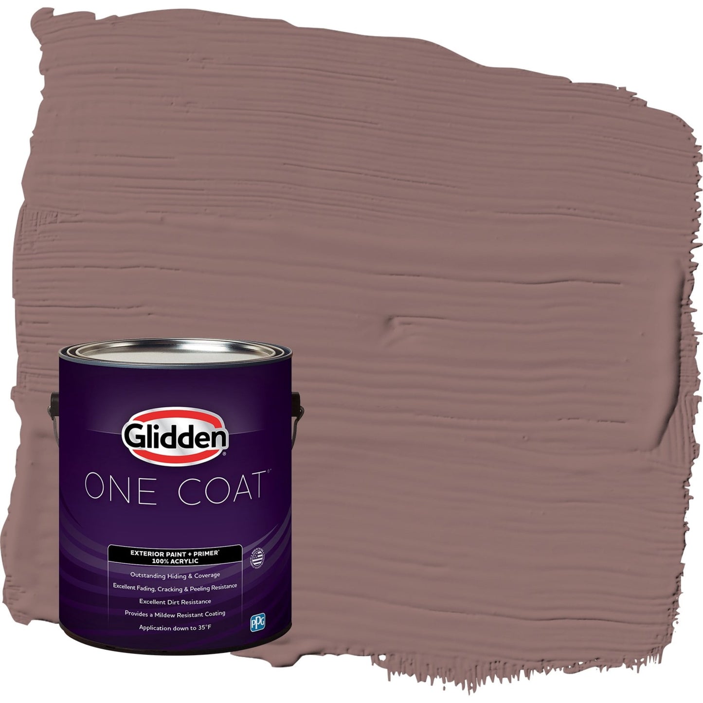 Glidden One Coat Oakwood Brown / Red Flat Exterior Paint with Primer, 1 Gallon