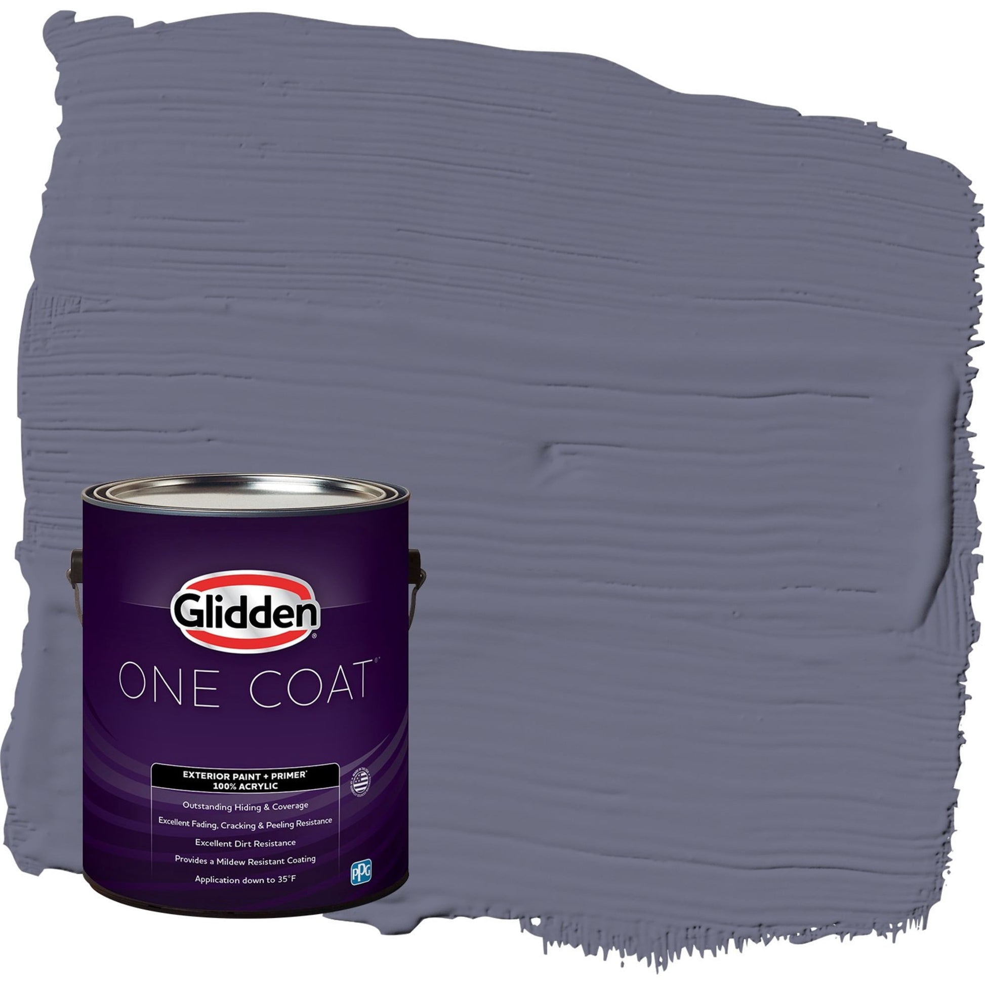 Glidden One Coat Old Mill Blue / Purple Semi-Gloss Exterior Paint with Primer, 1 Gallon