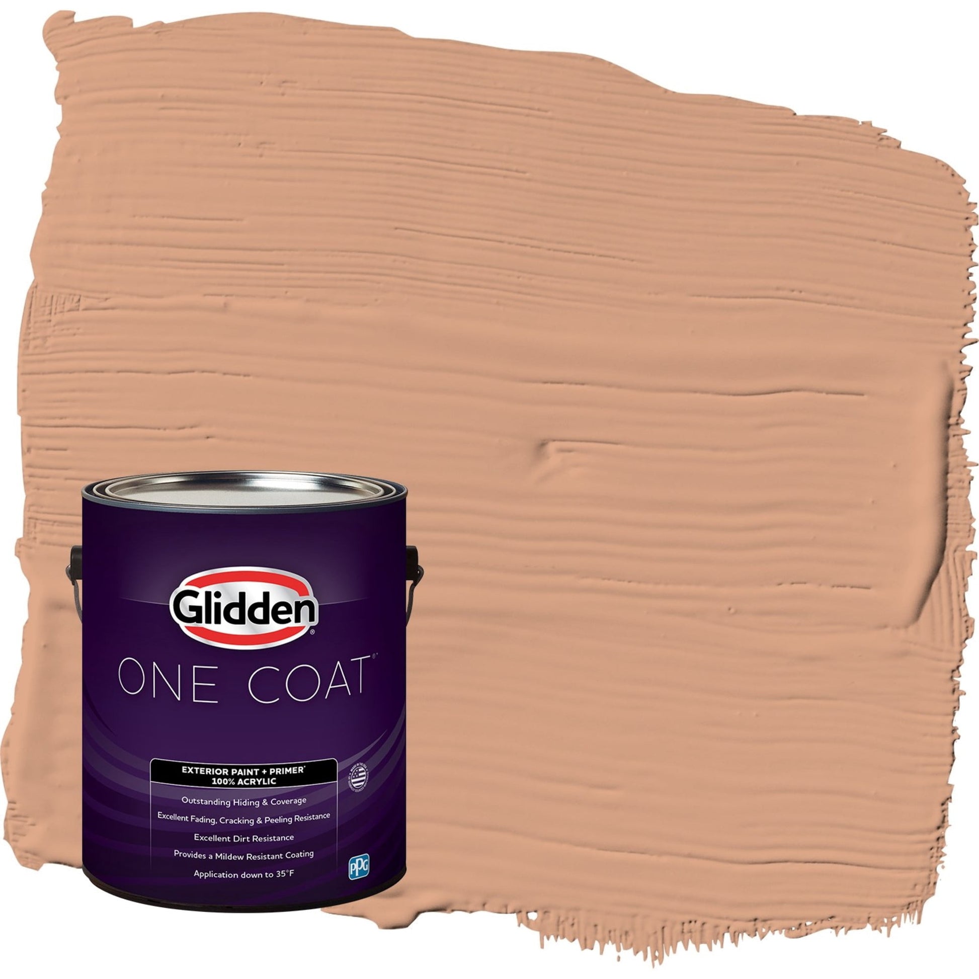 Glidden One Coat Orange Maple / Orange Semi-Gloss Exterior Paint with Primer, 1 Gallon