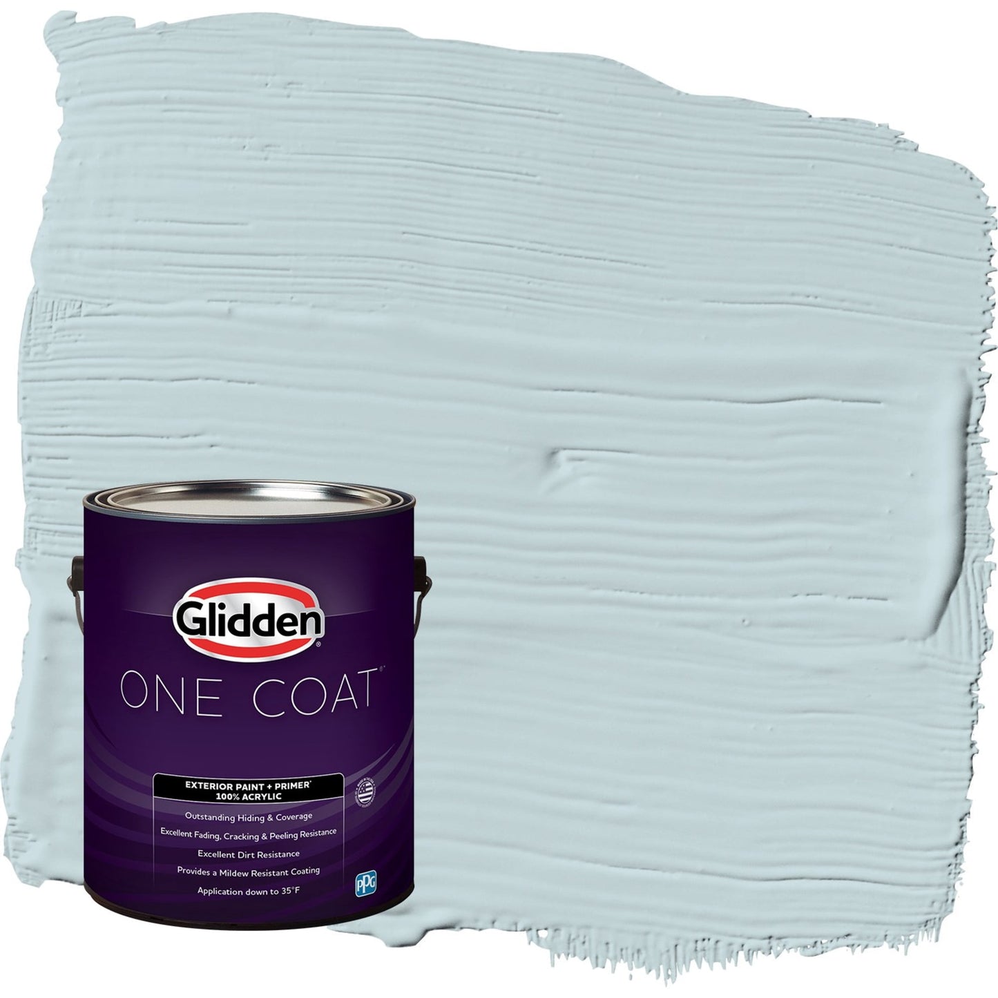 Glidden One Coat Scandinavian Sky / Blue Flat Exterior Paint with Primer, 1 Gallon