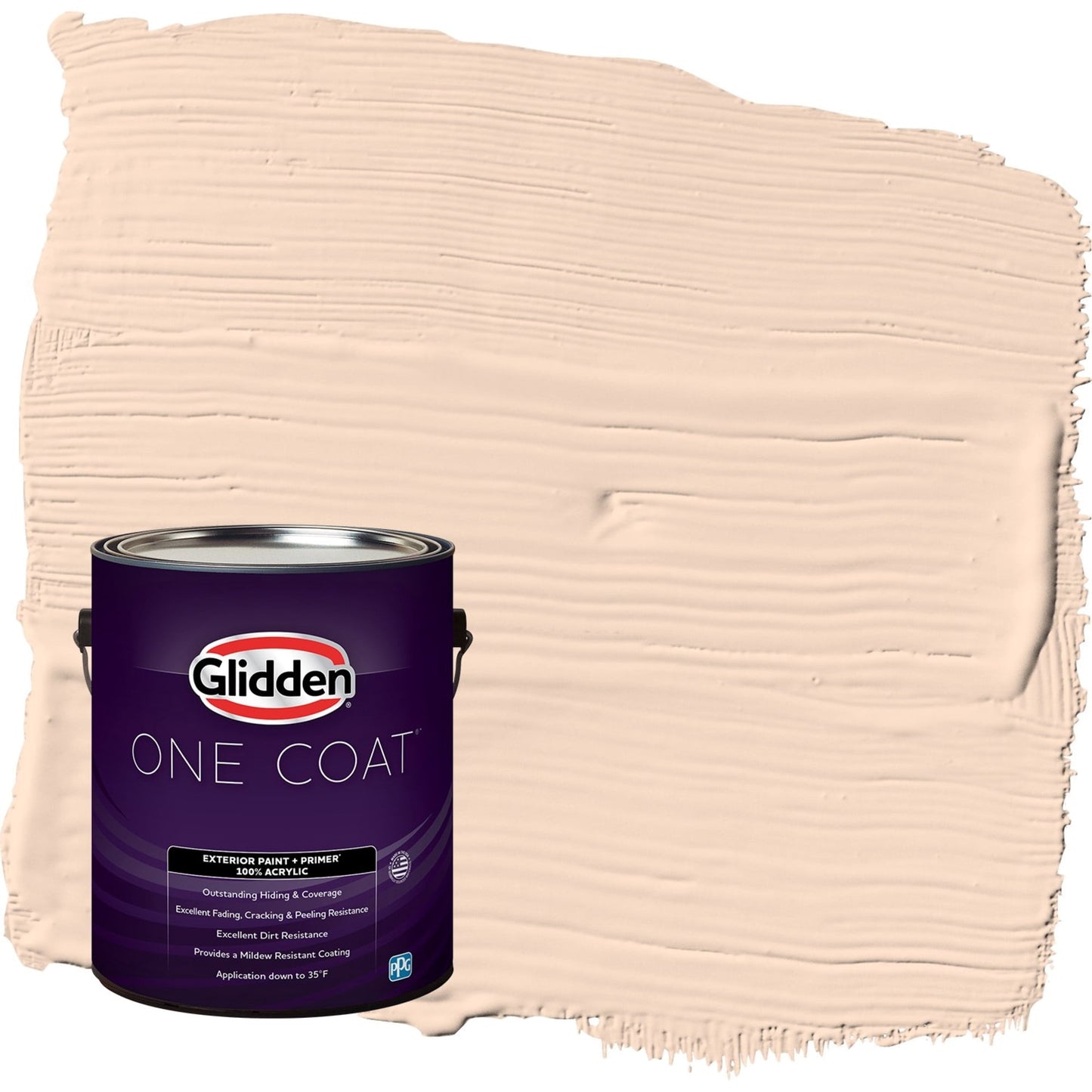 Glidden One Coat Sourpatch Peach / Orange Satin Exterior Paint with Primer, 1 Gallon